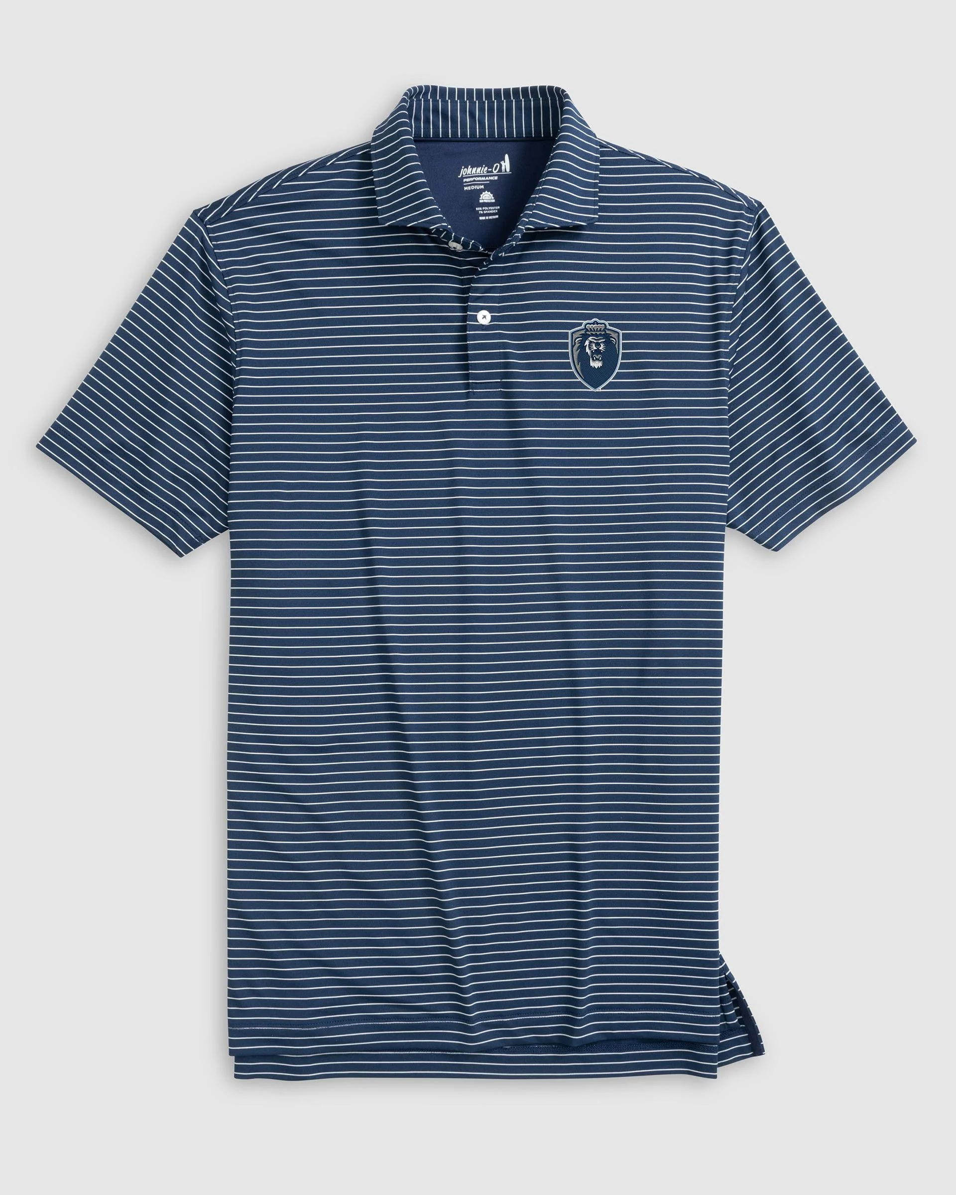 Old Dominion Beau Striped Performance Jersey Polo - Big Blue Logo