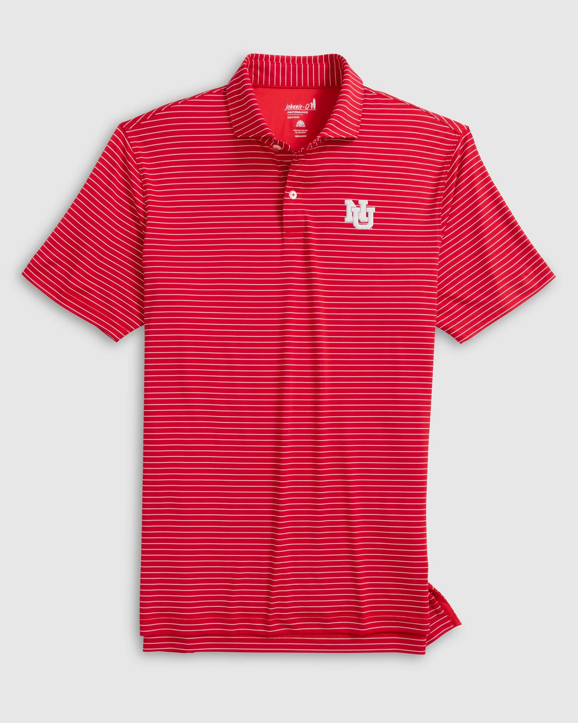Nebraska Beau Striped Performance Jersey Polo - Vault Logo