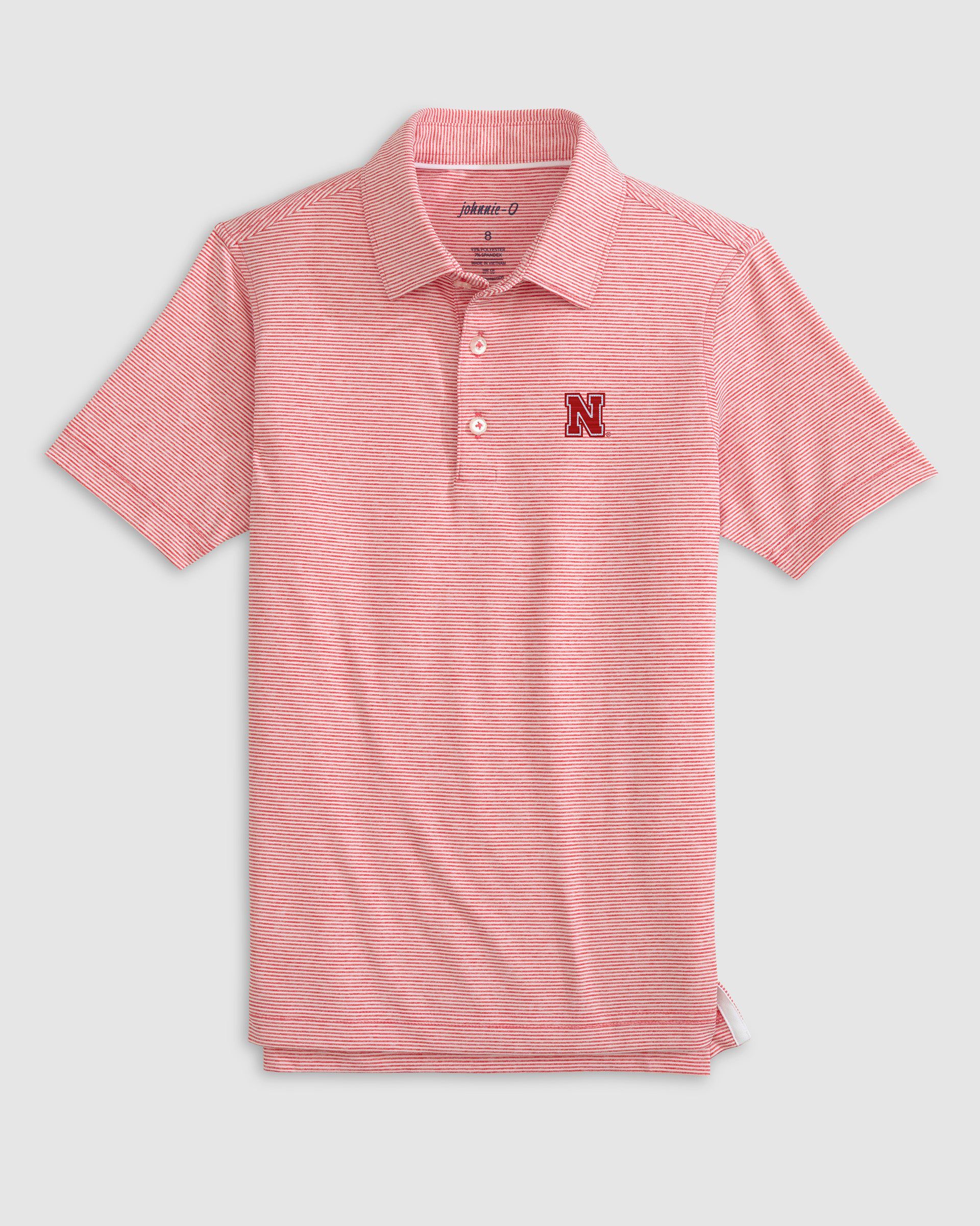Nebraska Lyndonn Jr. Striped Jersey Performance Polo