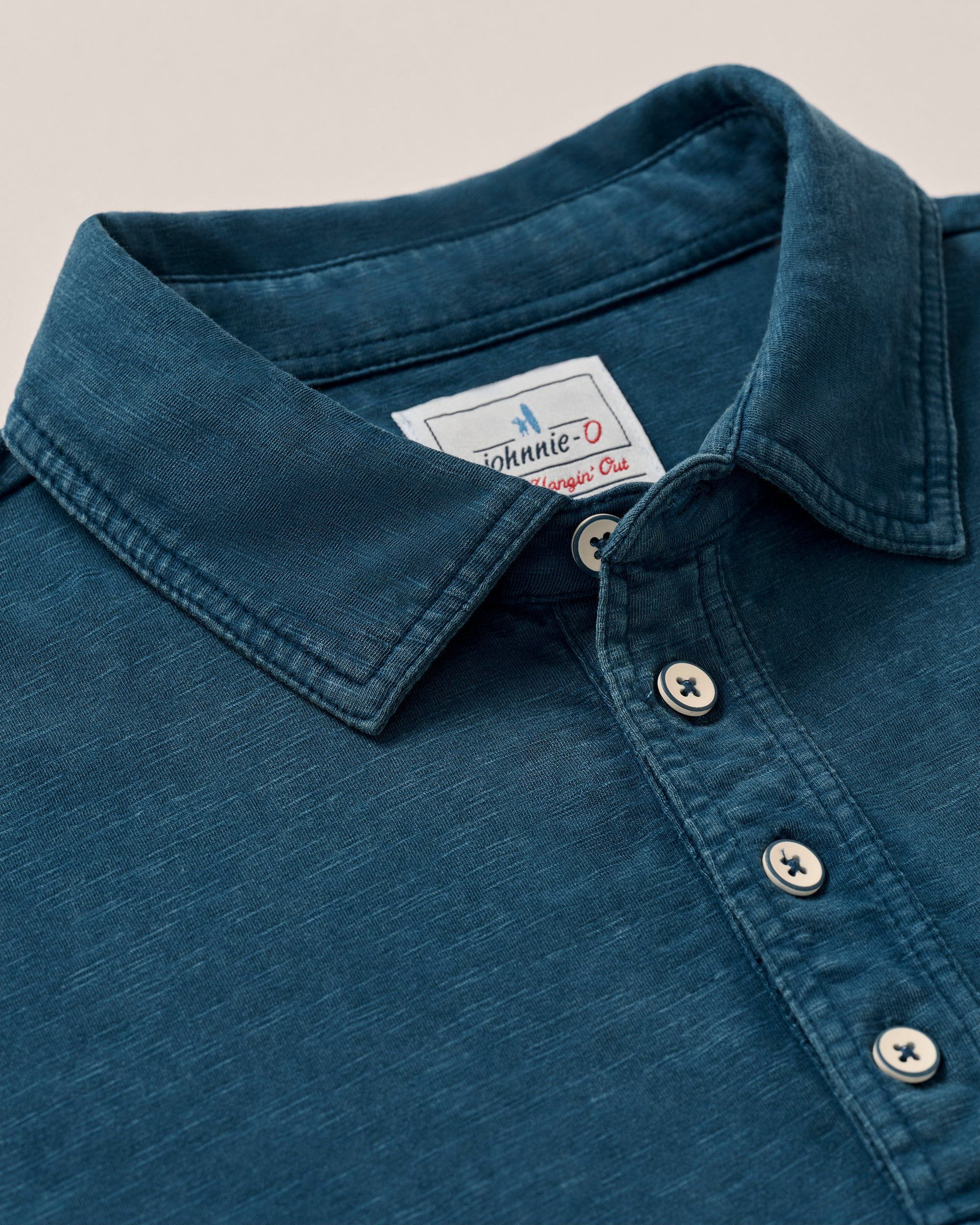 Long-Sleeve Original 4-Button Polo - Coastal Wash