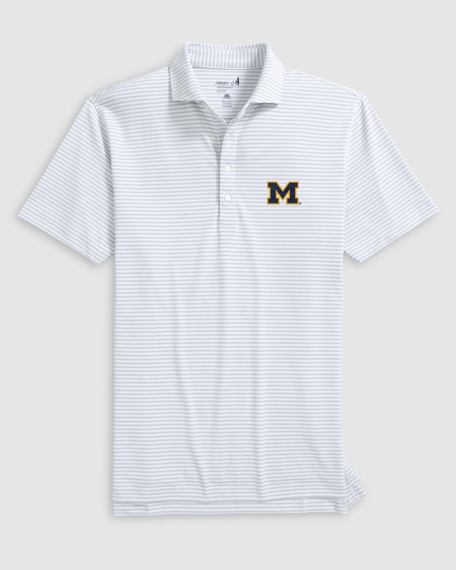 Michigan Stetsons Striped Performance Mesh Polo