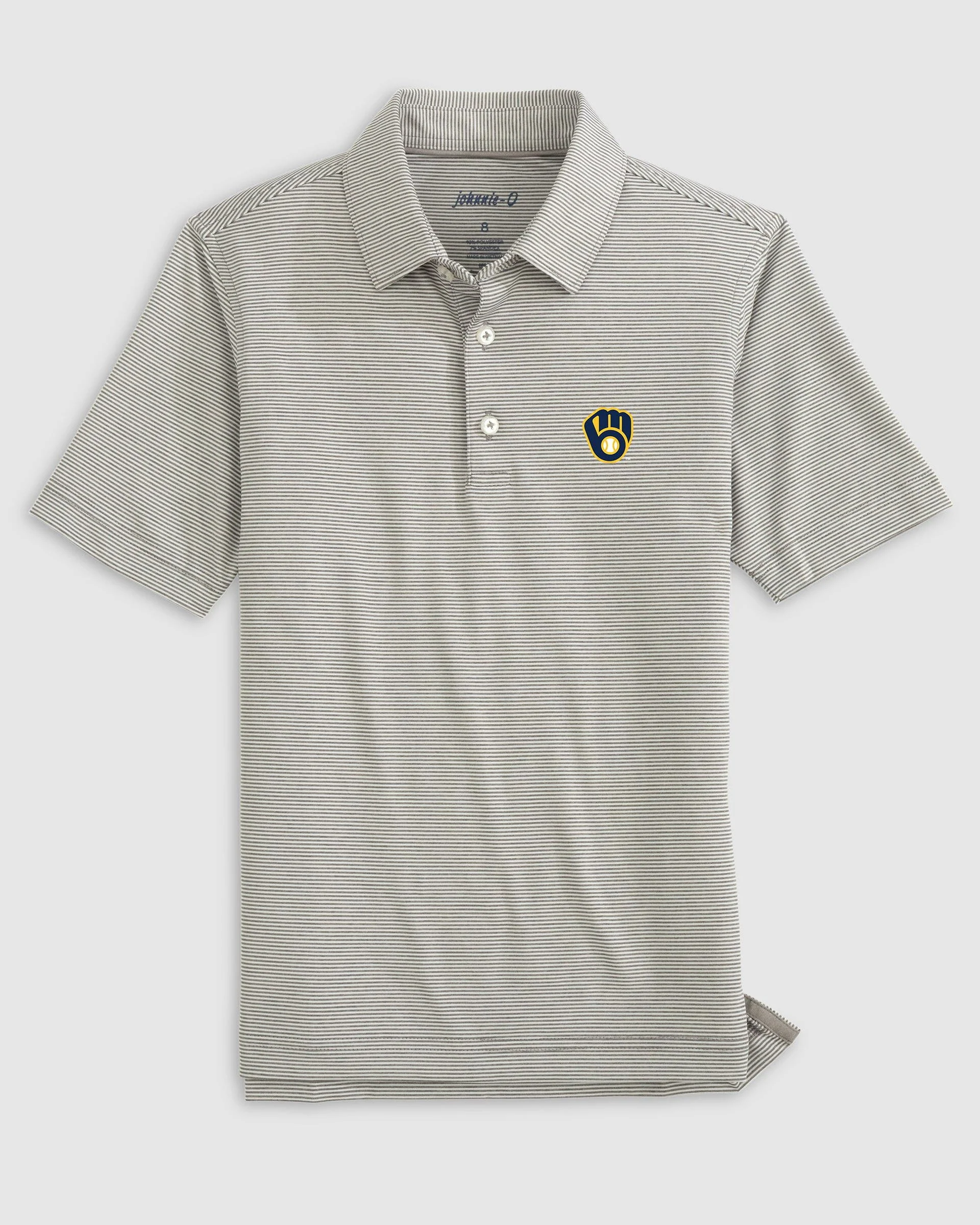 Milwaukee Brewers Lyndonn Jr. Striped Jersey Performance Polo