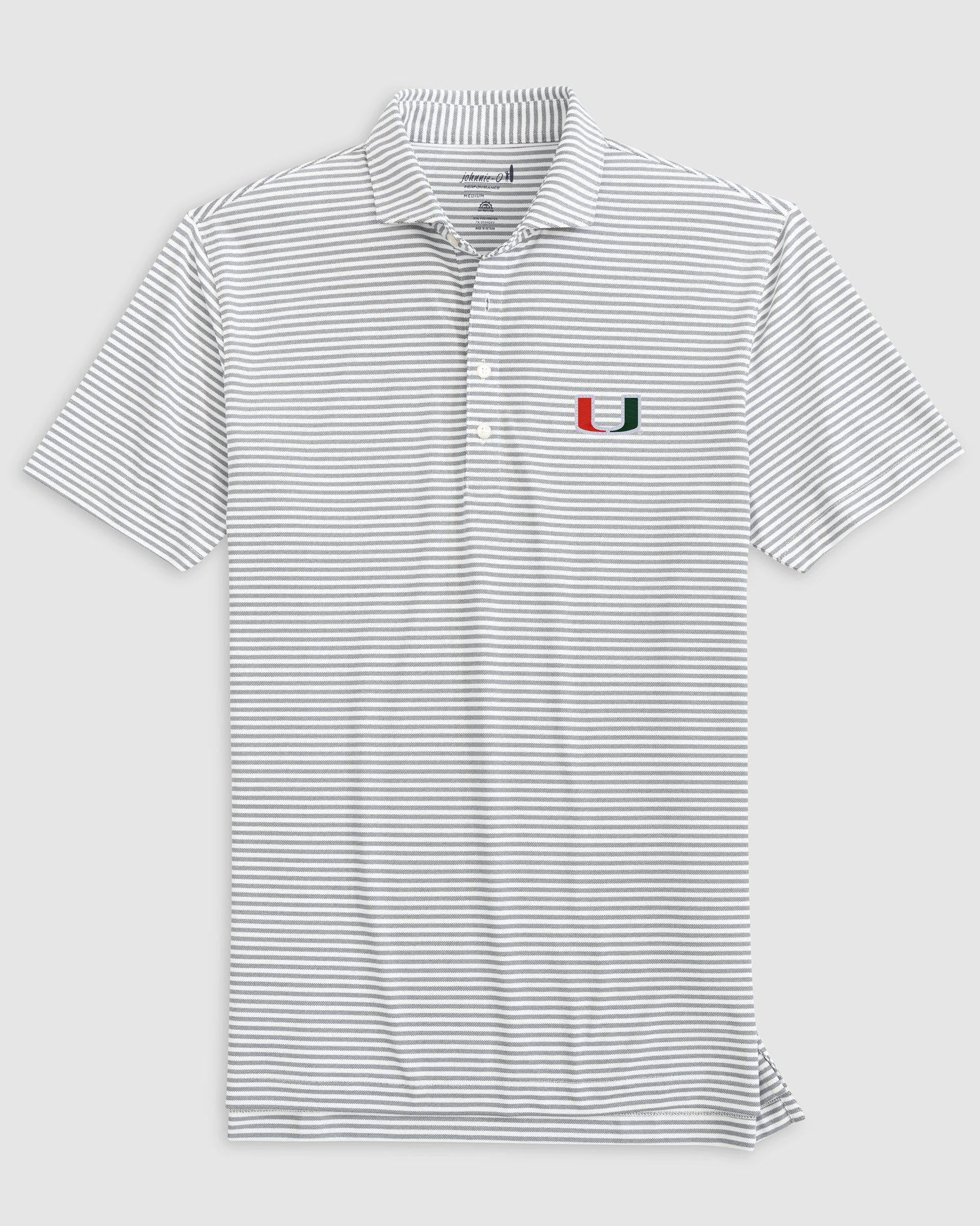 Miami Stetsons Striped Performance Mesh Polo