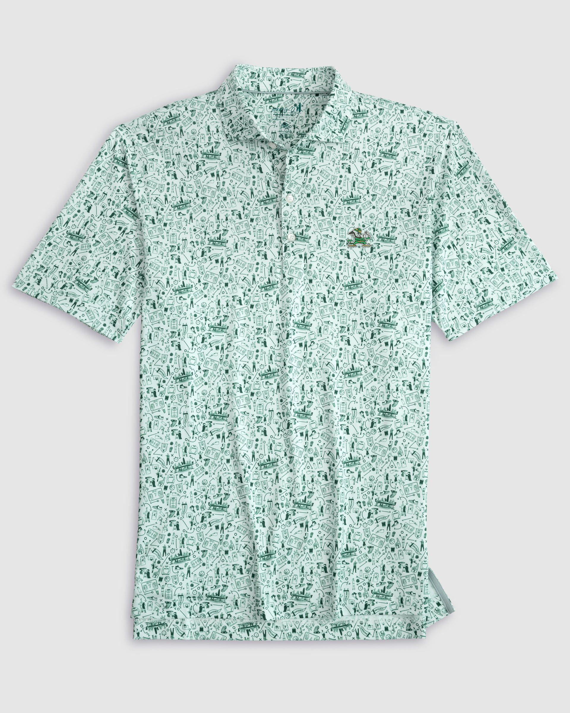 Notre Dame Hoop There It Is Performance Jersey Polo - Leprechaun Logo