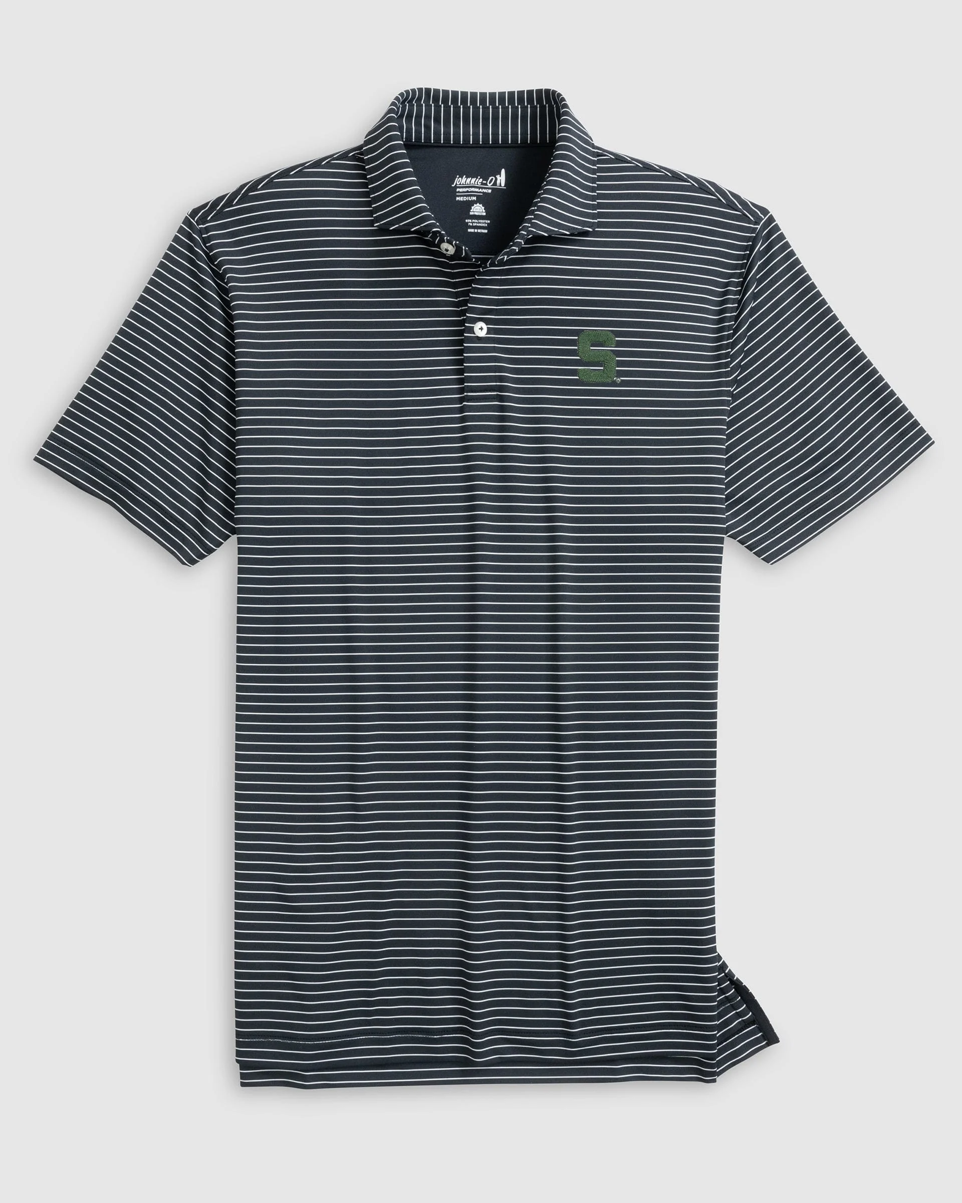 Michigan State Beau Striped Performance Jersey Polo - S Logo