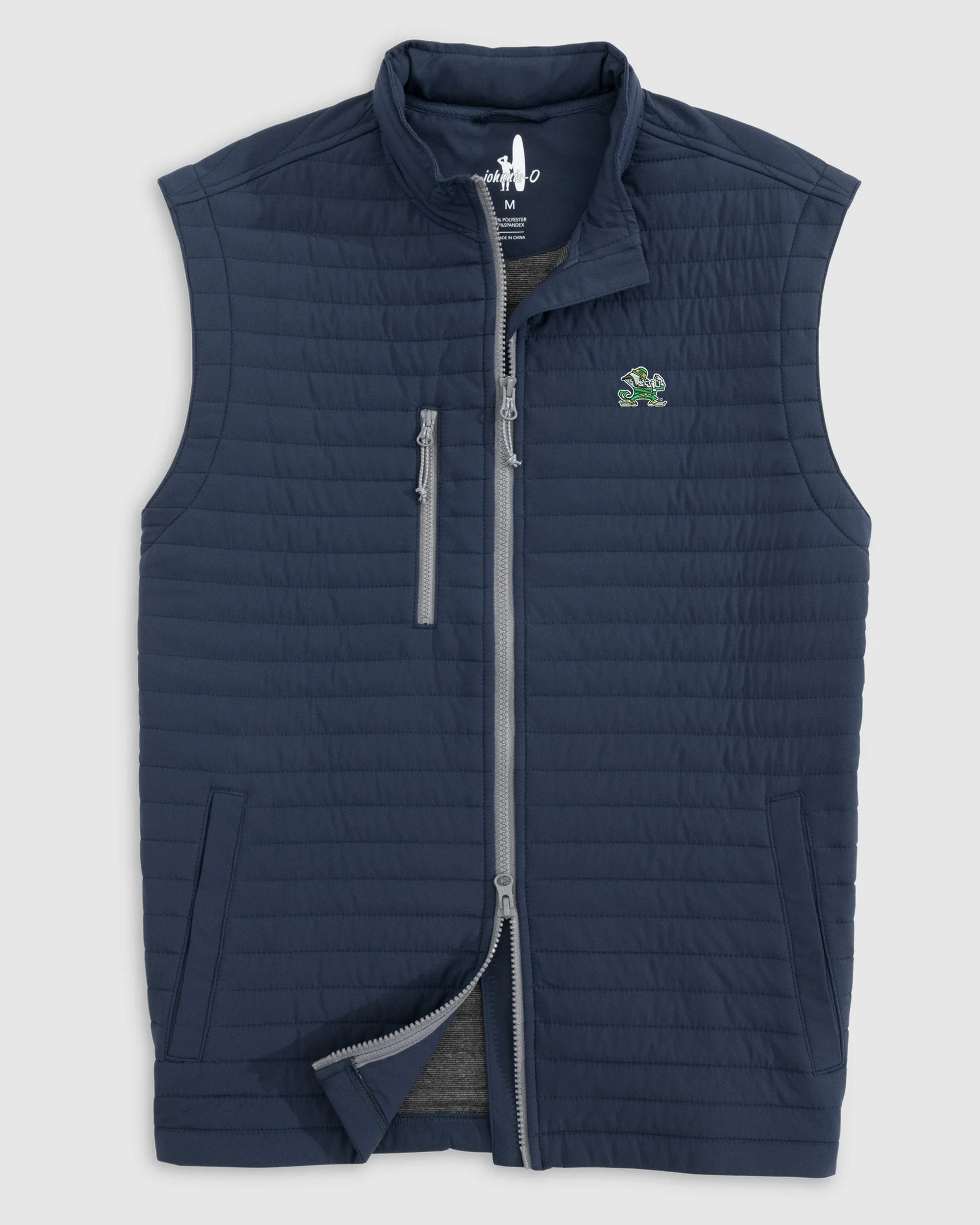 Notre Dame Crosswind Quilted Performance Vest - Leprechaun Logo