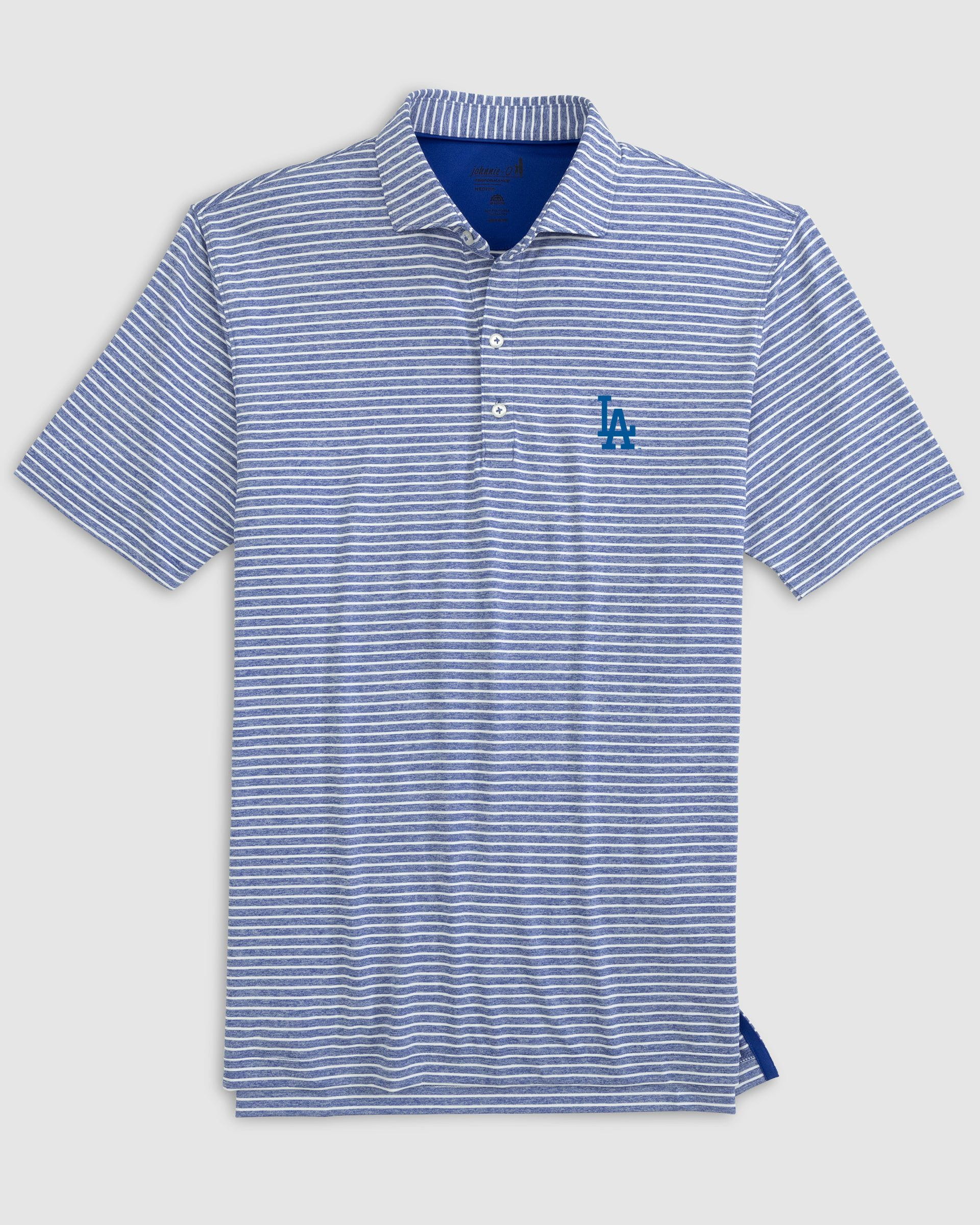 Los Angeles Dodgers Clipperr Striped Jersey Performance Polo