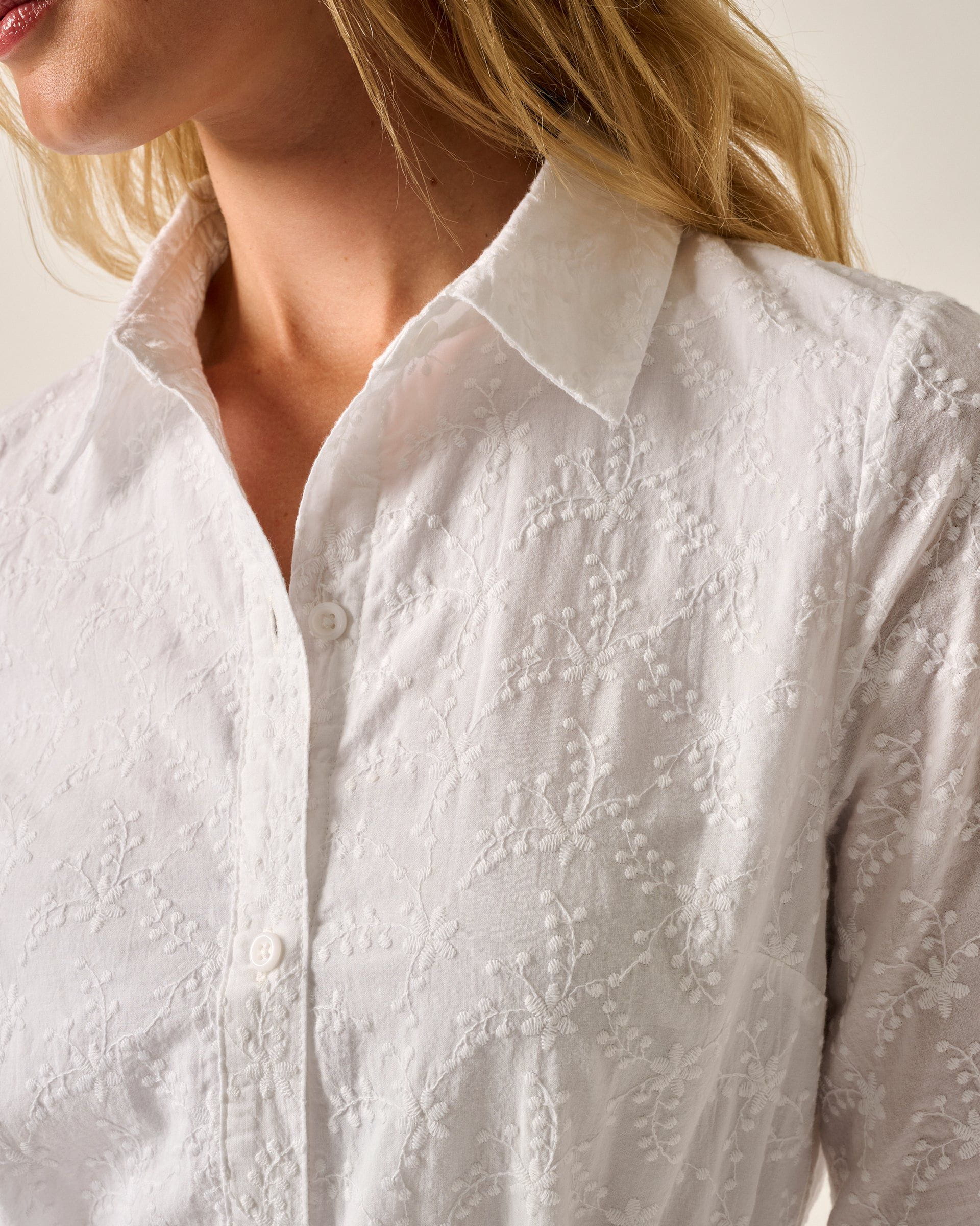 Jenna Embroidered Flared Shirt Dress