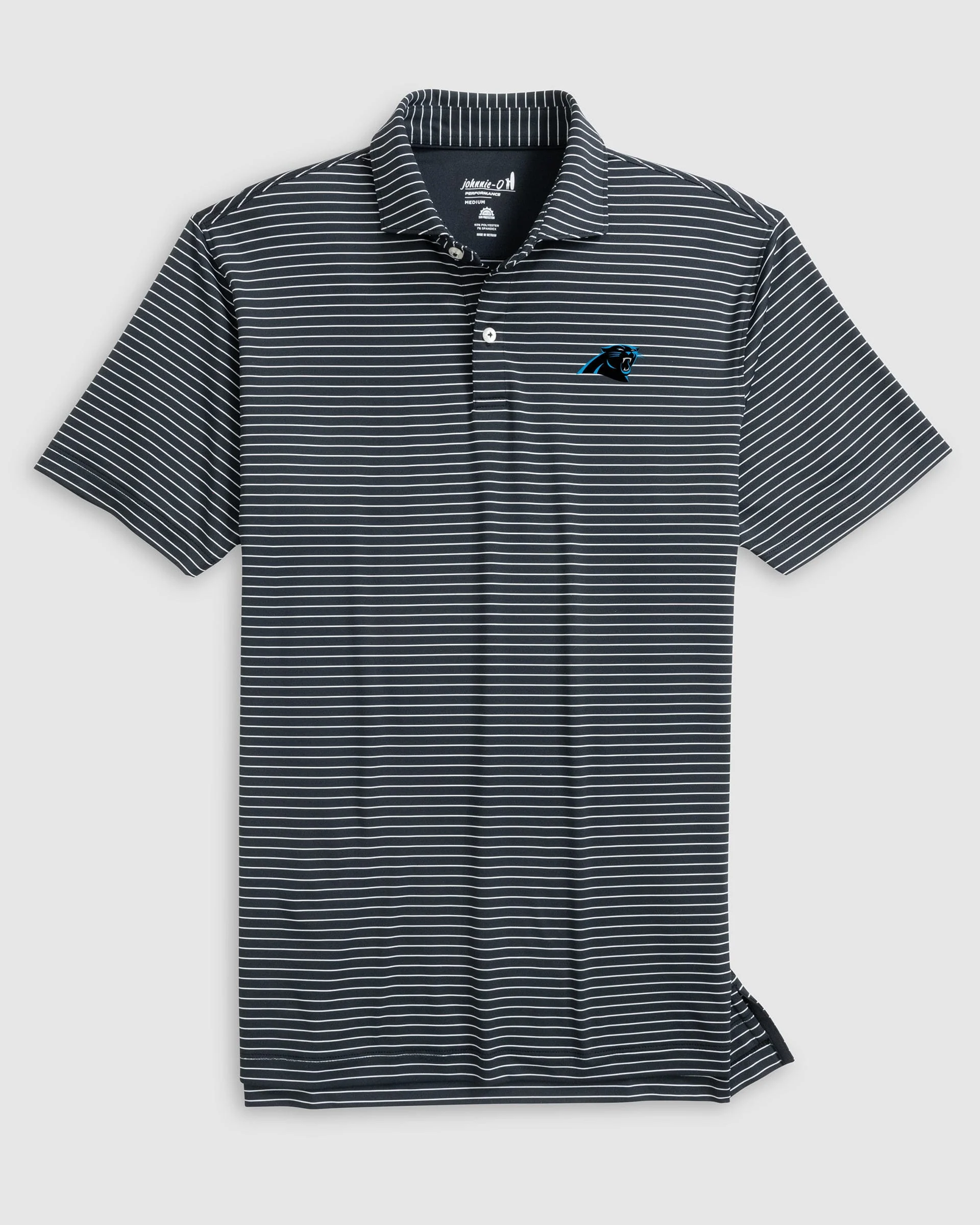 Carolina Panthers Beau Striped Performance Jersey Polo