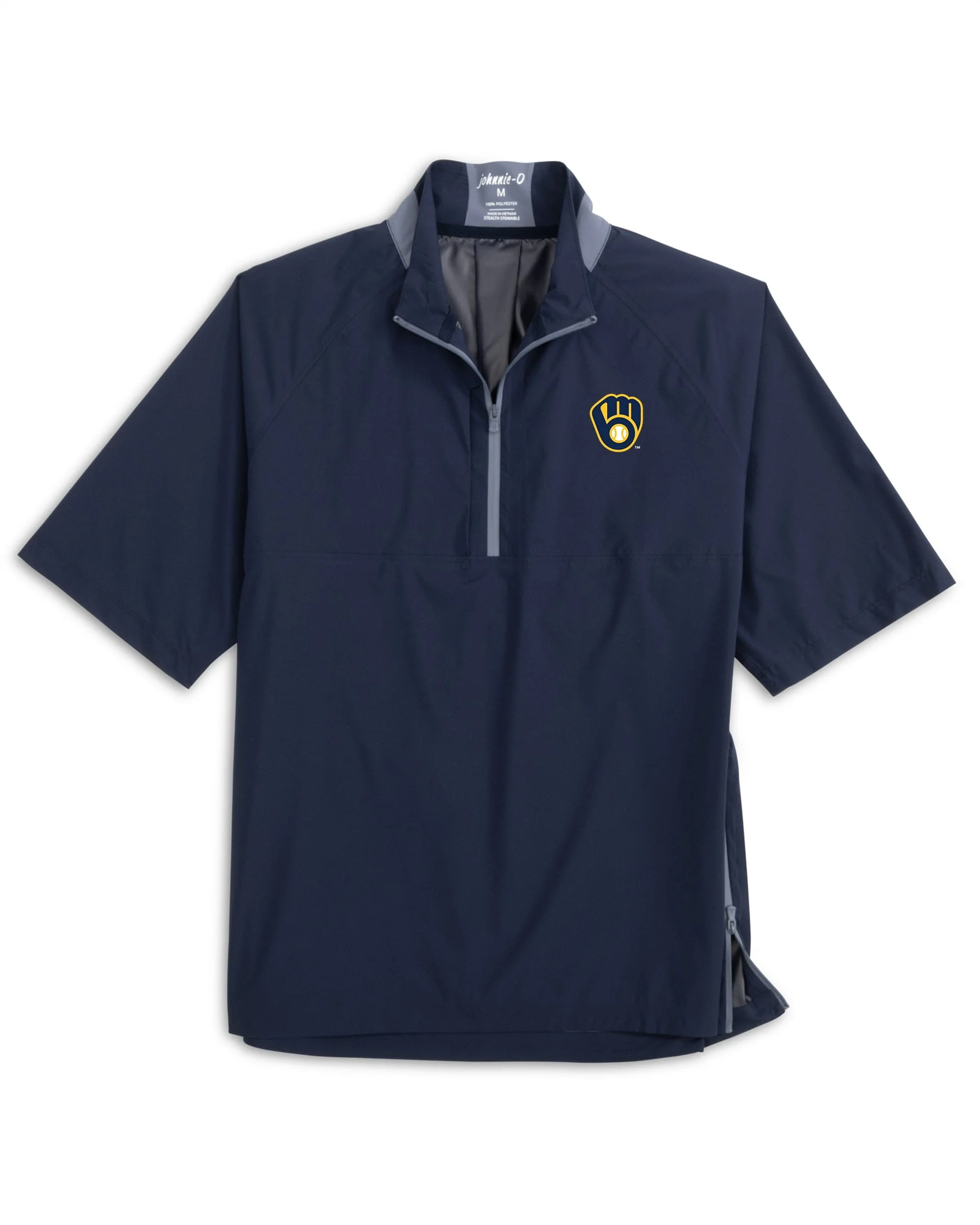 Milwaukee Brewers Stealth Stowable Short Sleeve Rain Jacket
