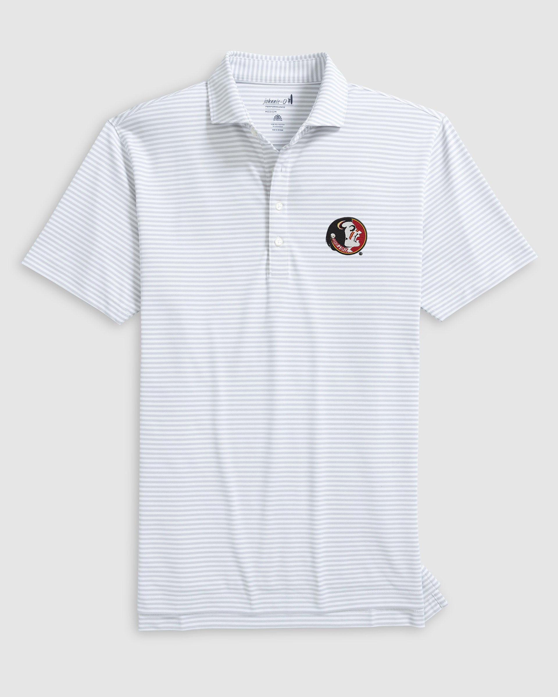 Florida State Stetsons Striped Performance Mesh Polo - Vault Logo