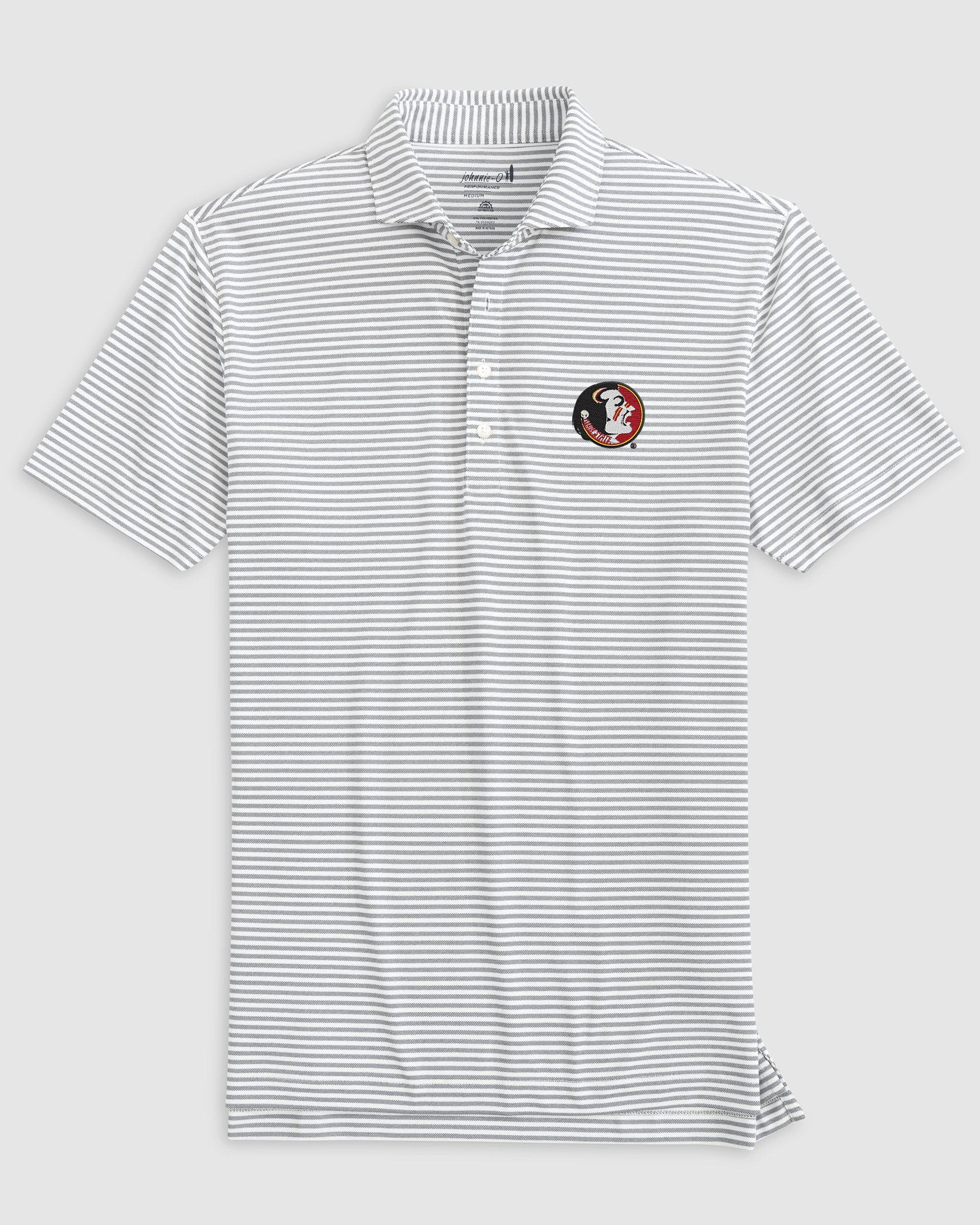 Florida State Stetsons Striped Performance Mesh Polo - Vault Logo