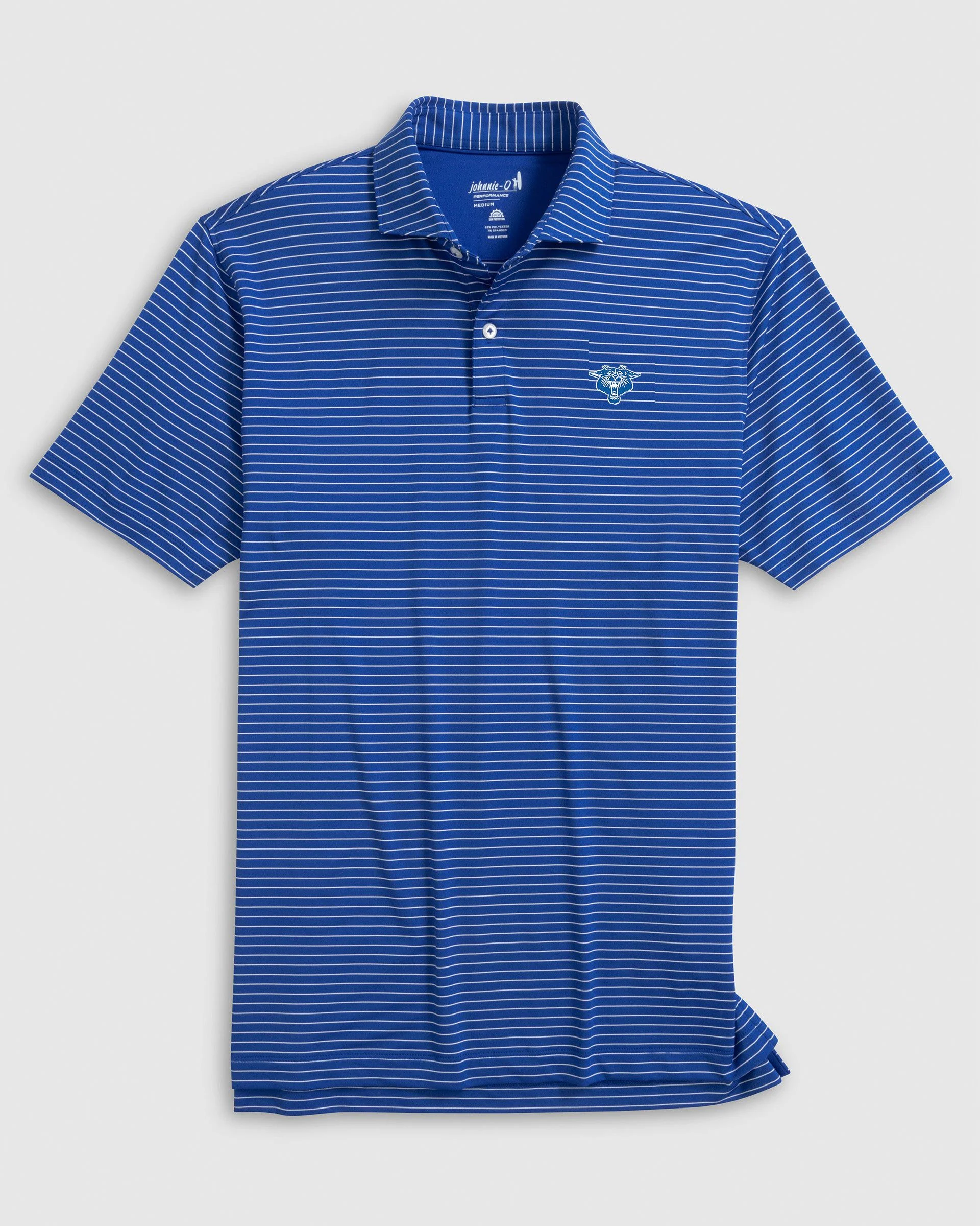 Kentucky Beau Striped Performance Jersey Polo - Vintage Logo