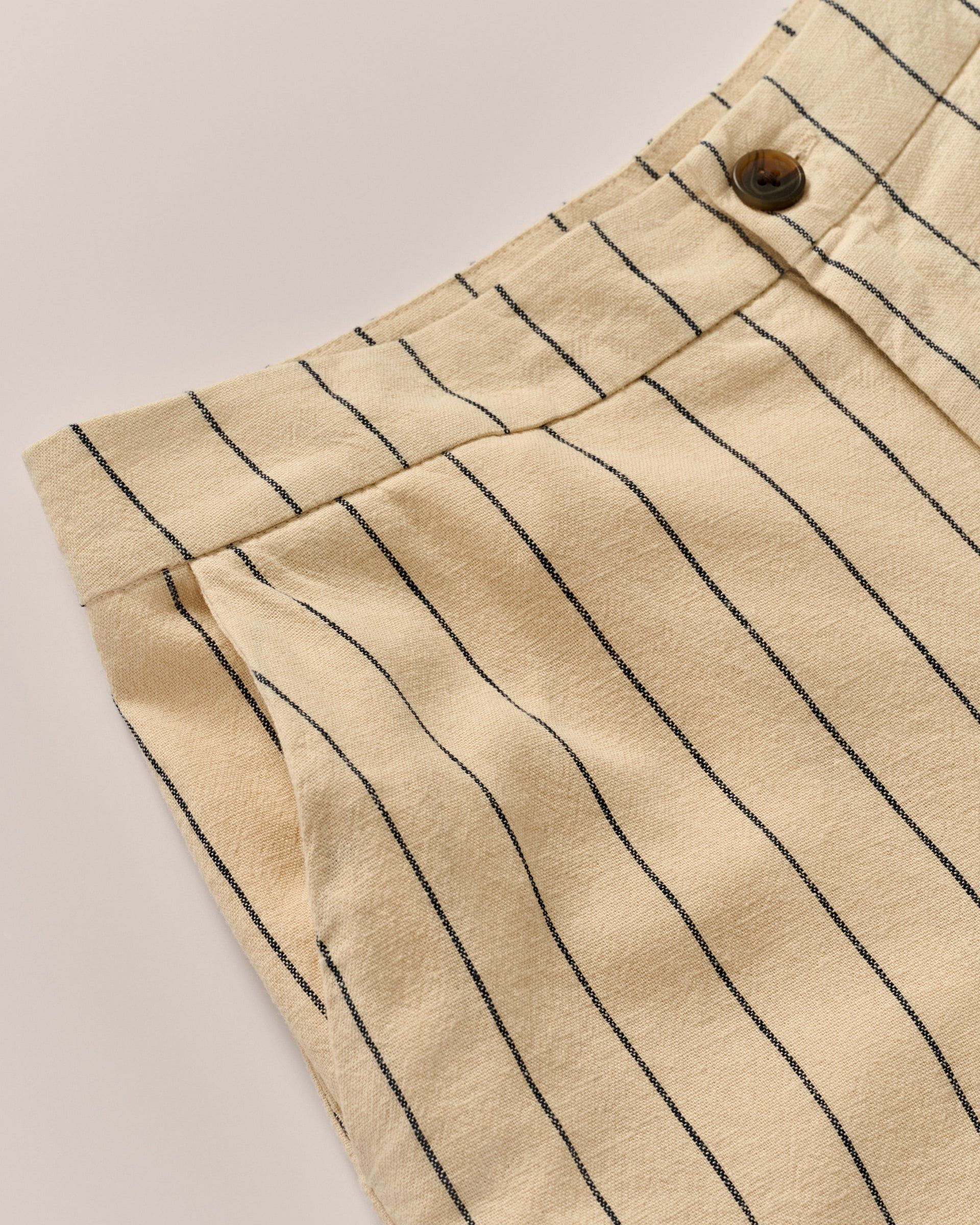 Lilah Linen Blend Pinstripe Beach Trouser