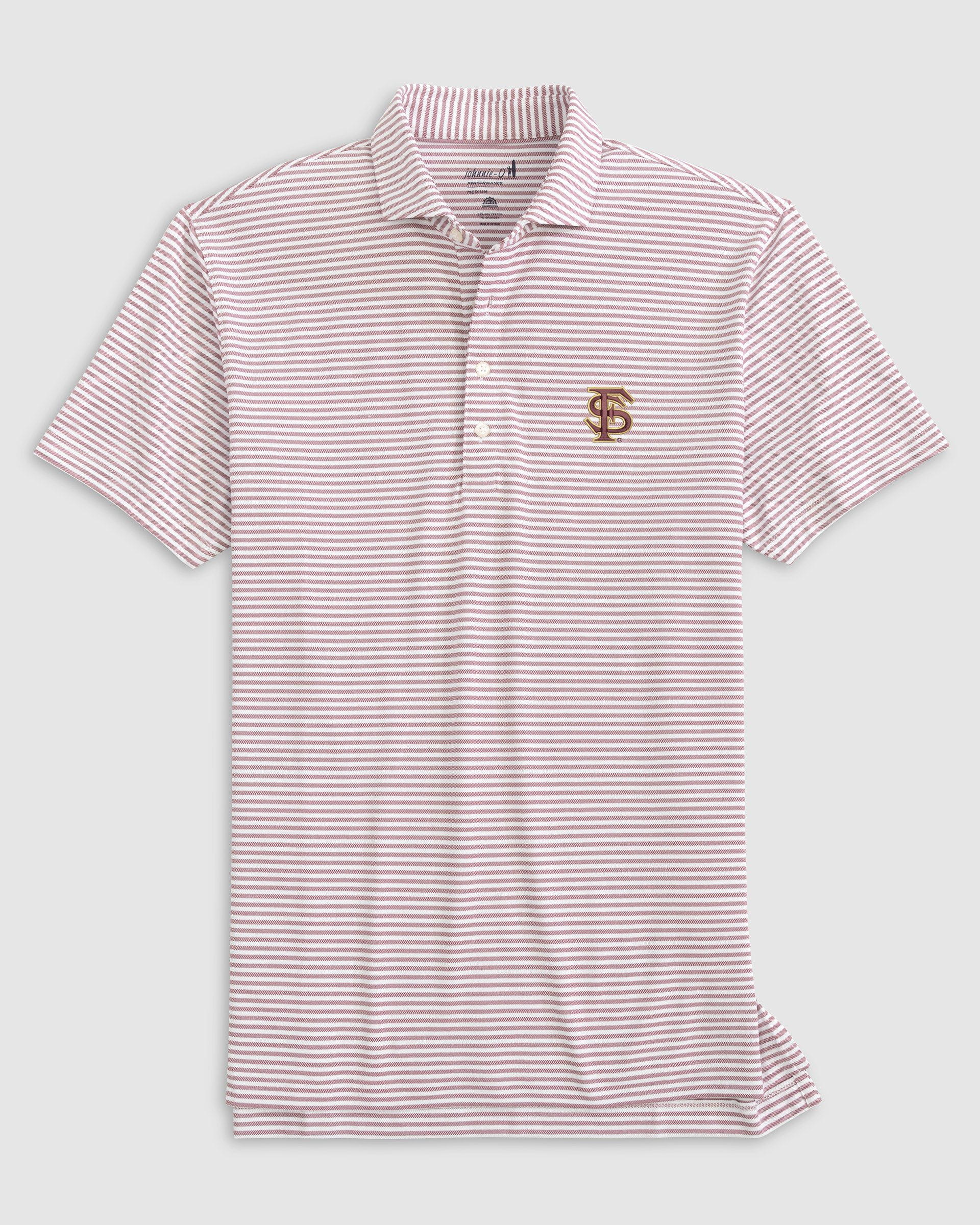 Florida State Stetsons Striped Performance Mesh Polo - Baseball Logo