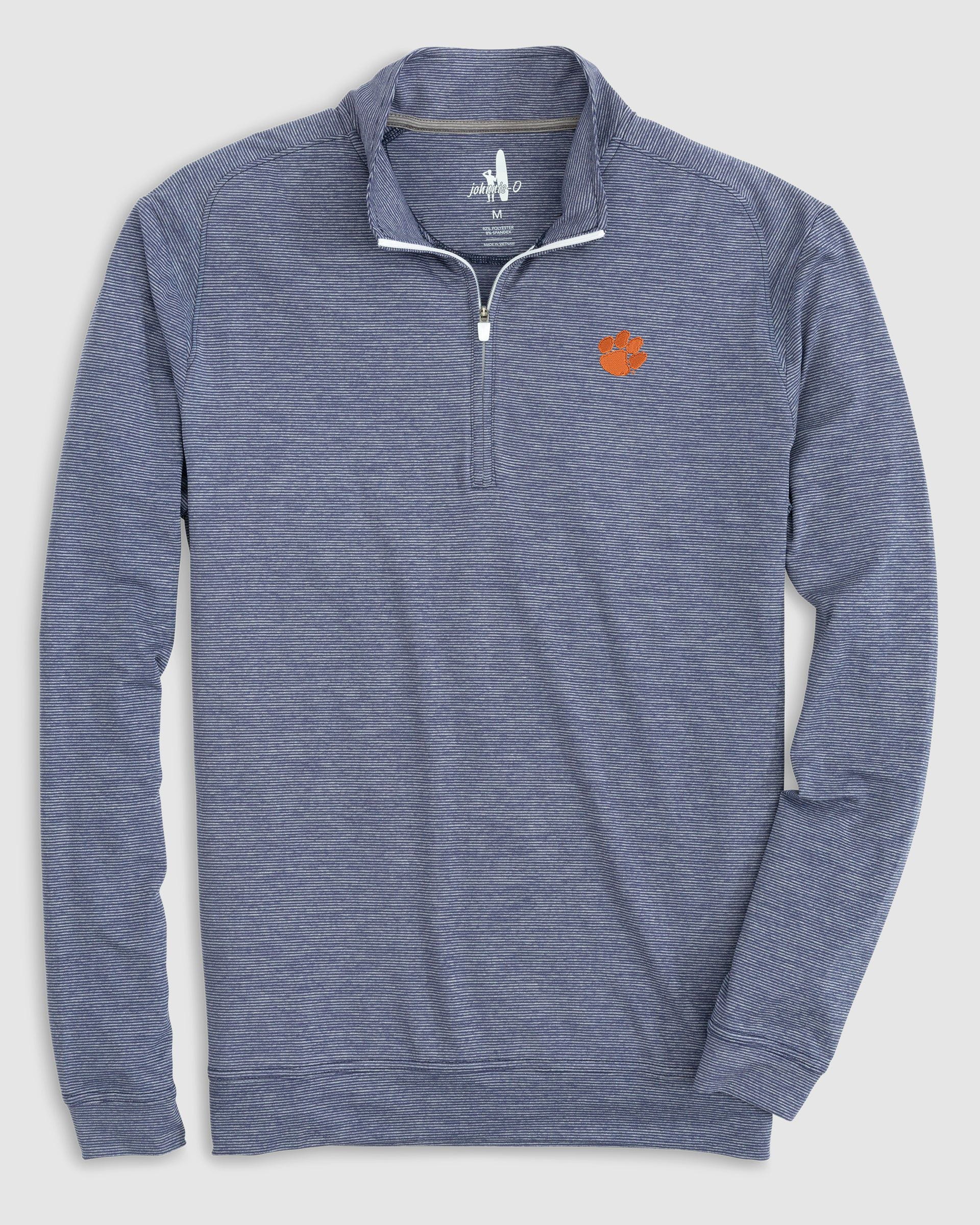 Clemson Vaughn Striped Performance 1/4 Zip
