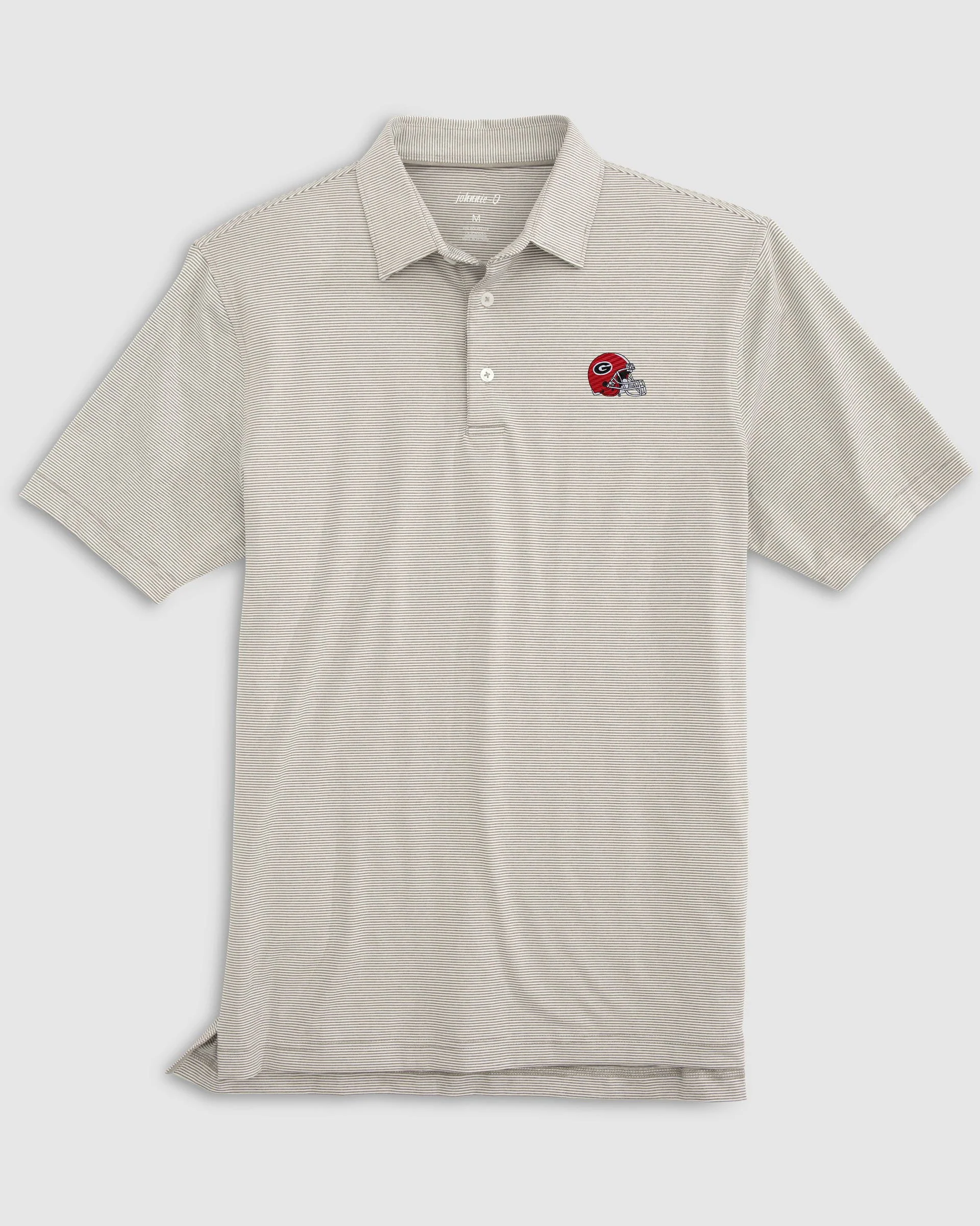 Georgia Lyndonn Striped Jersey Performance Polo - Helmet Logo