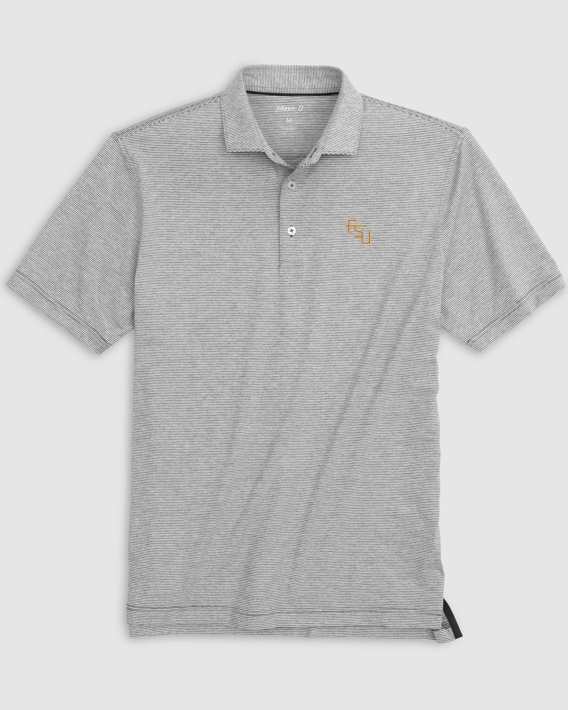 Florida State Lyndonn Striped Jersey Performance Polo - Stacked Logo