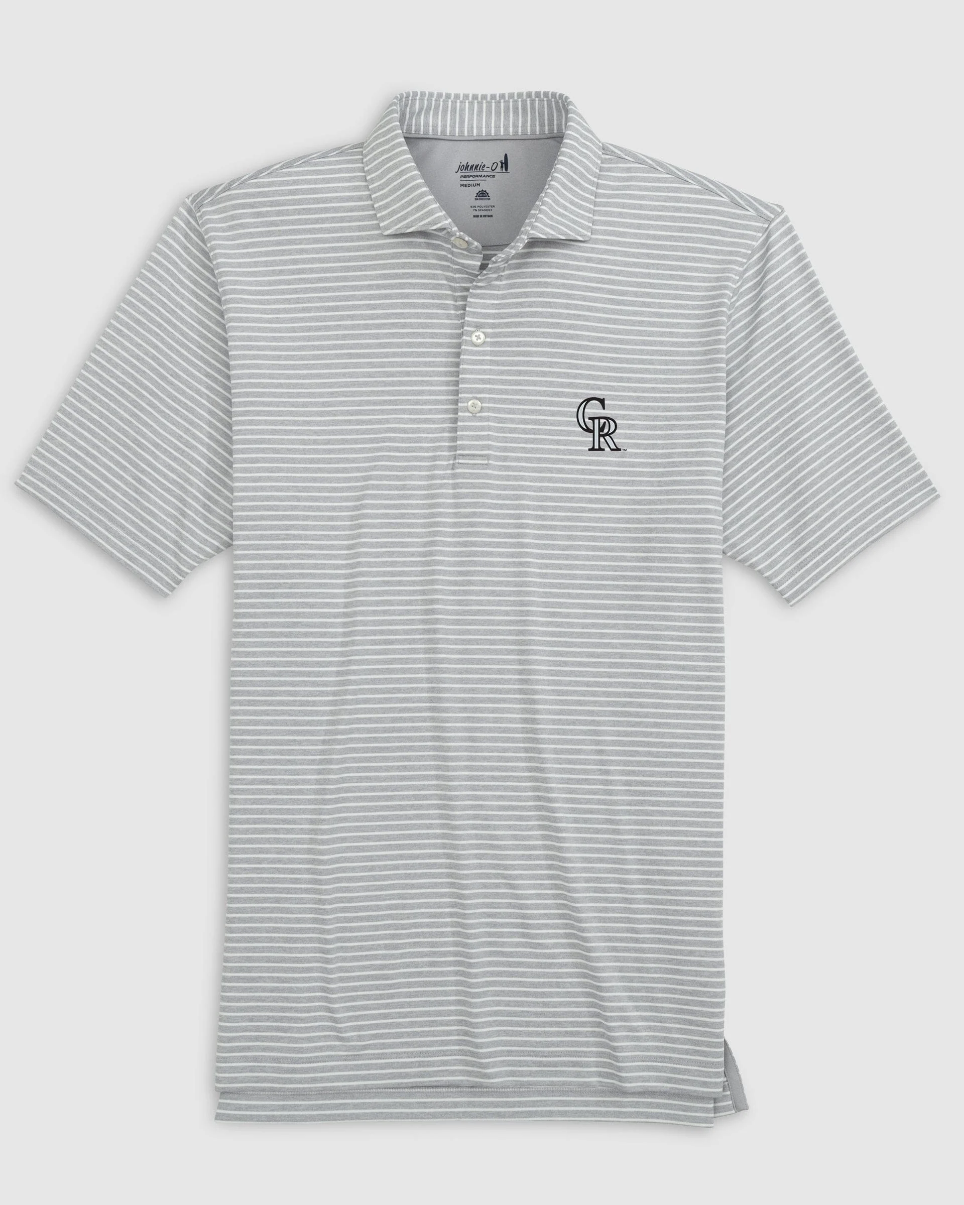 Colorado Rockies Clipperr Striped Jersey Performance Polo