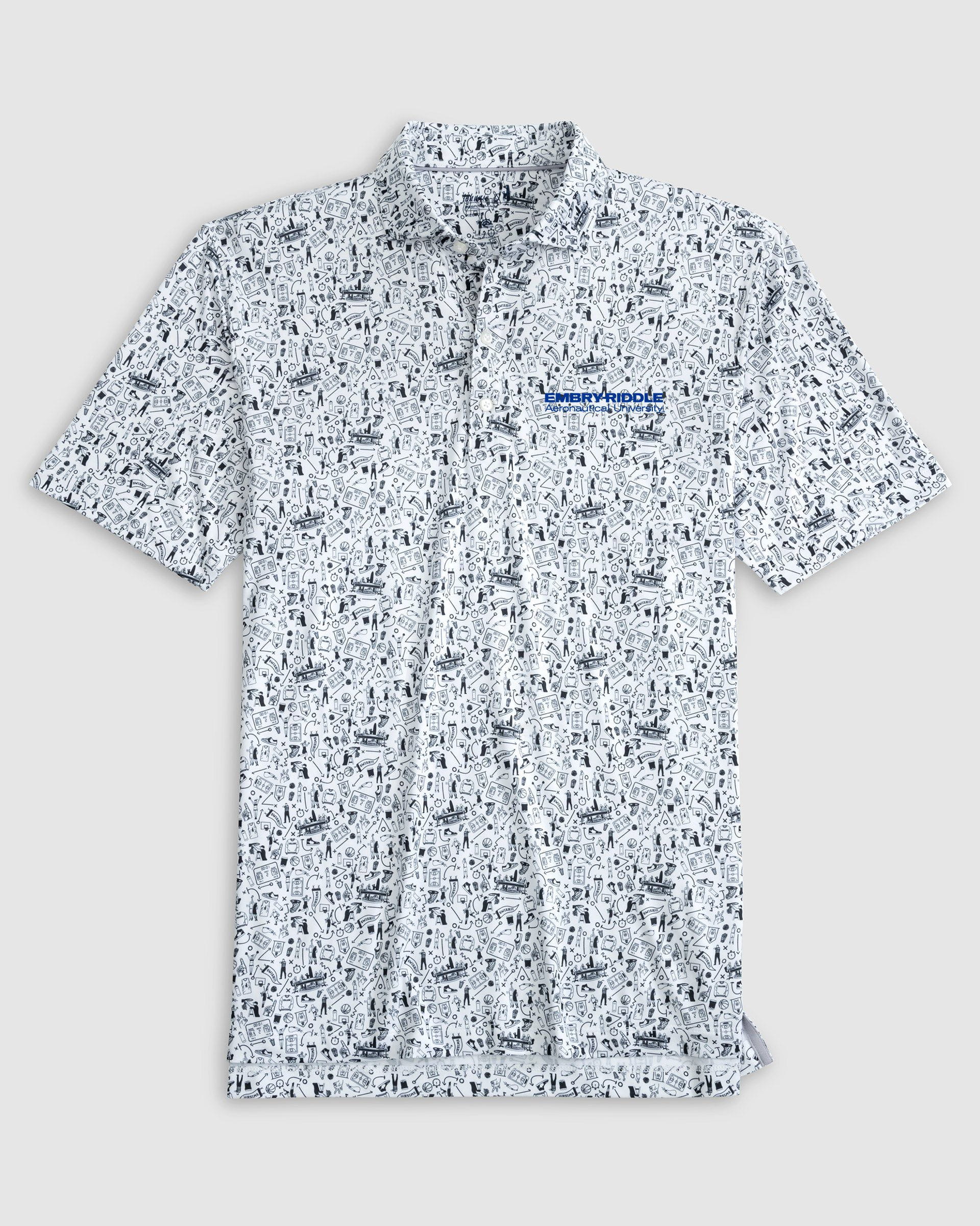 Embry-Riddle Hoop There It Is Printed Performance Jersey Polo