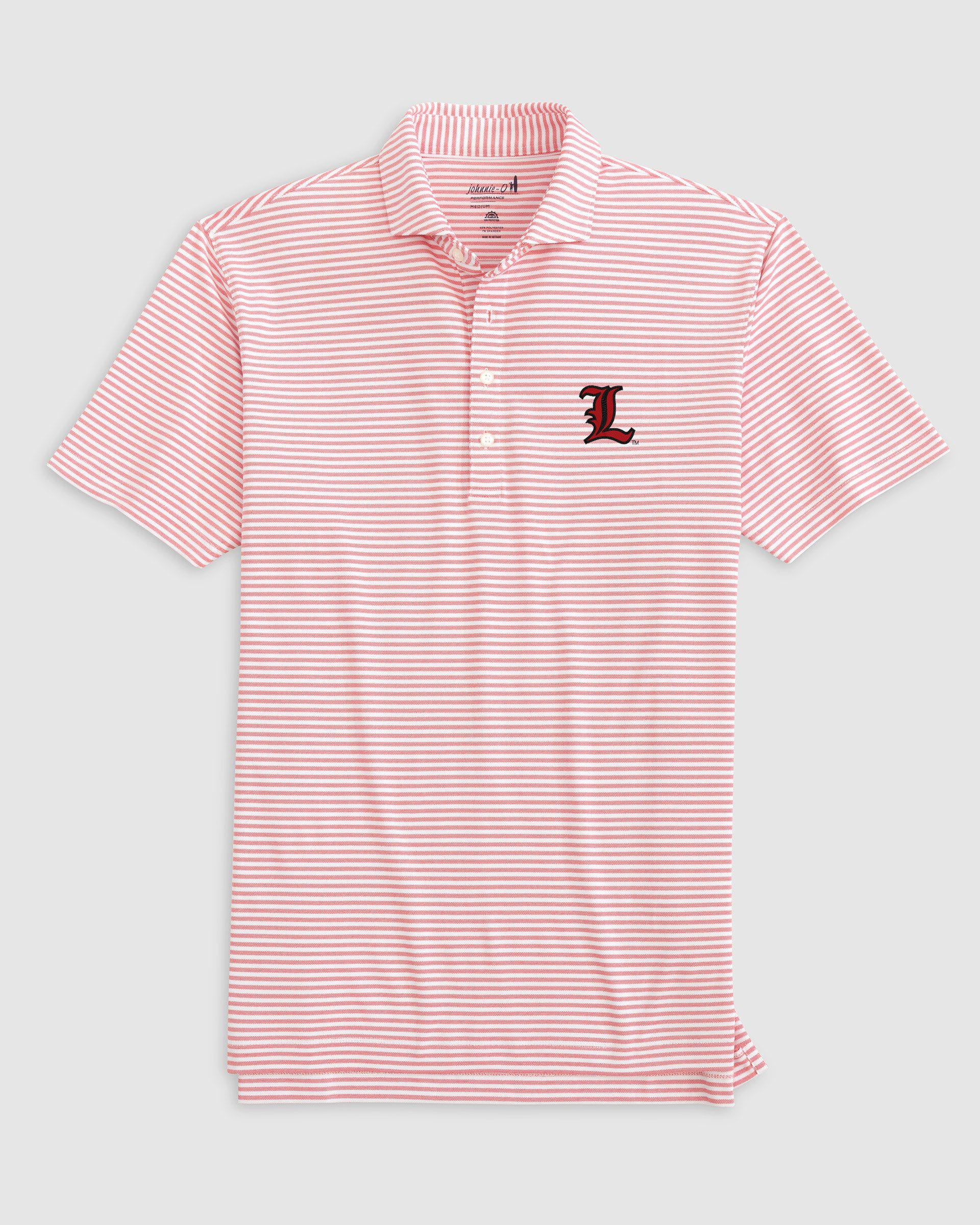 Louisville Stetsons Striped Performance Mesh Polo - L Logo
