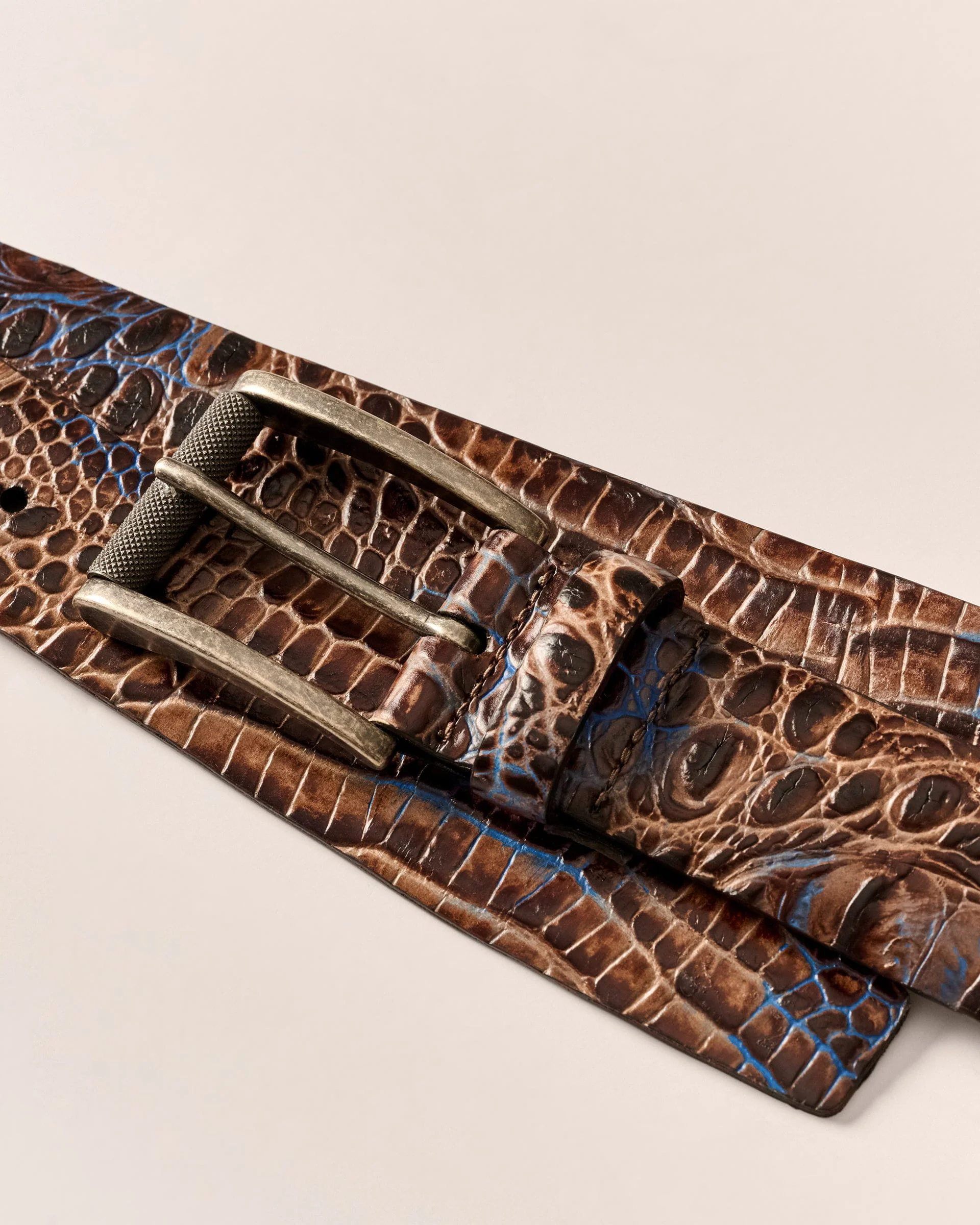 Crocco Leather Embossed Belt