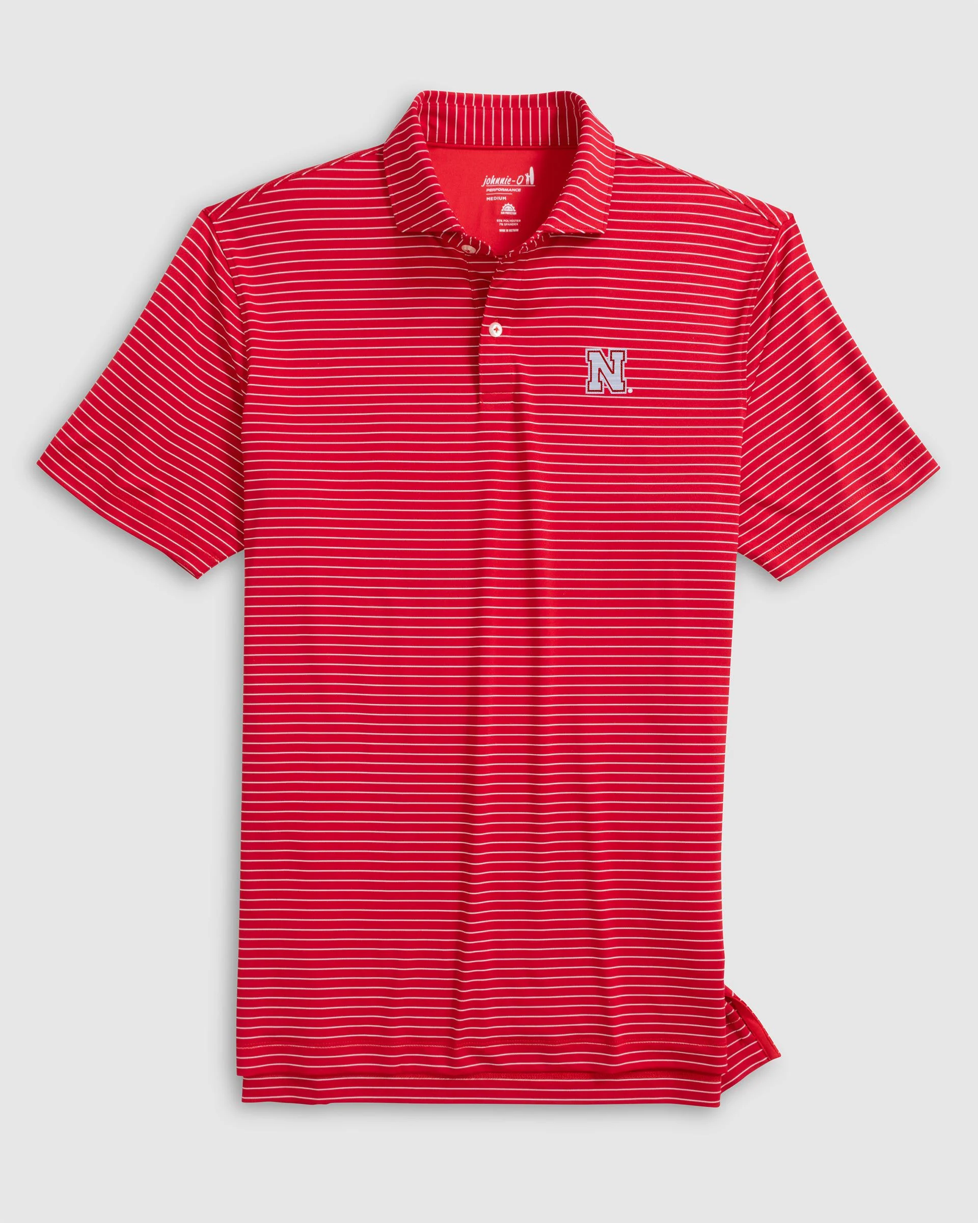 Nebraska Beau Striped Performance Jersey Polo