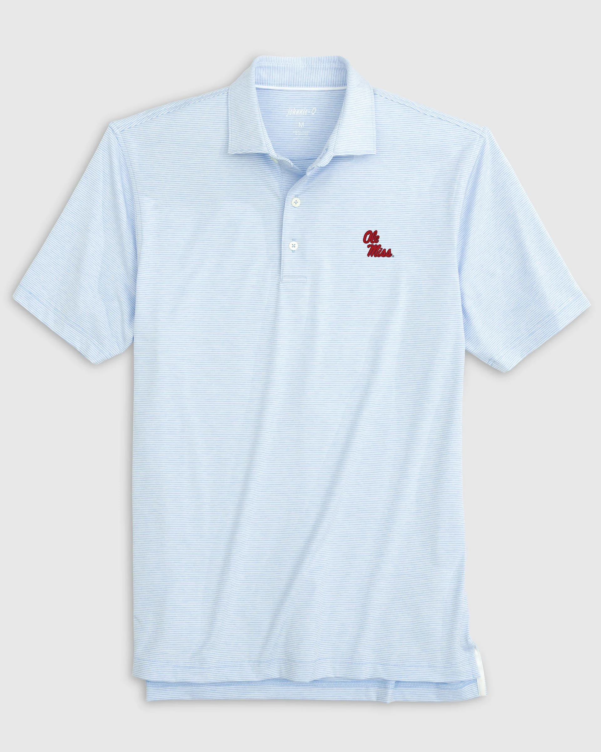 Ole Miss Lyndonn Striped Jersey Performance Polo - Stacked Logo