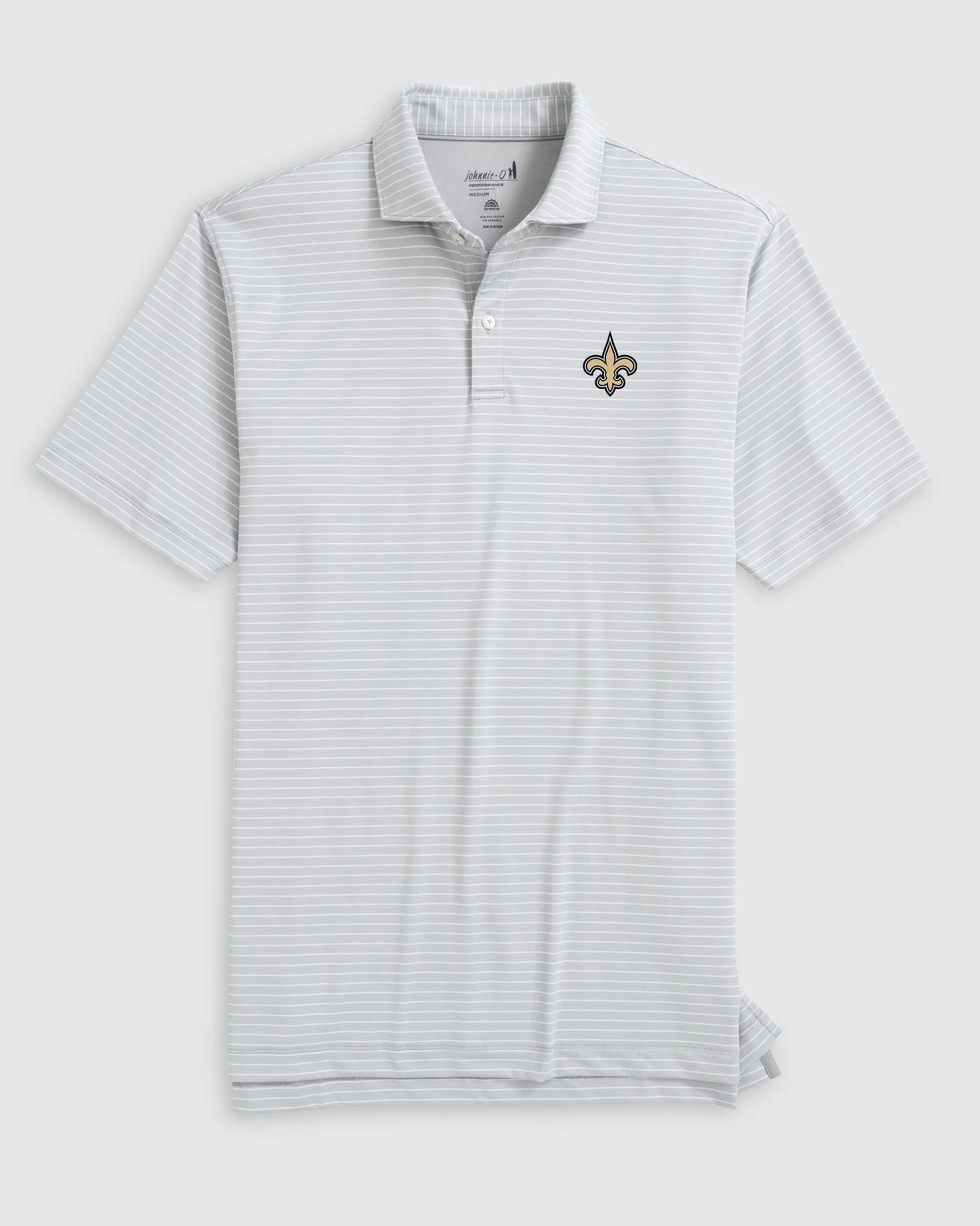 New Orleans Saints Beau Striped Performance Jersey Polo
