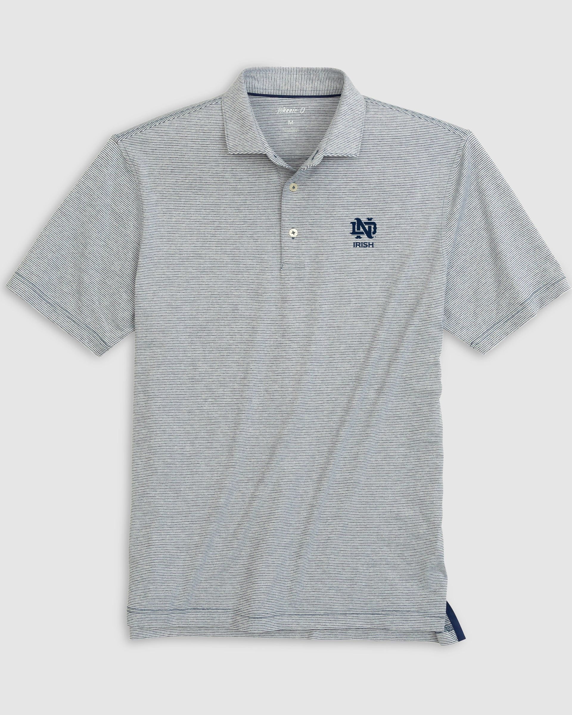 Notre Dame Lyndon Striped Jersey Performance Polo - Vintage Logo
