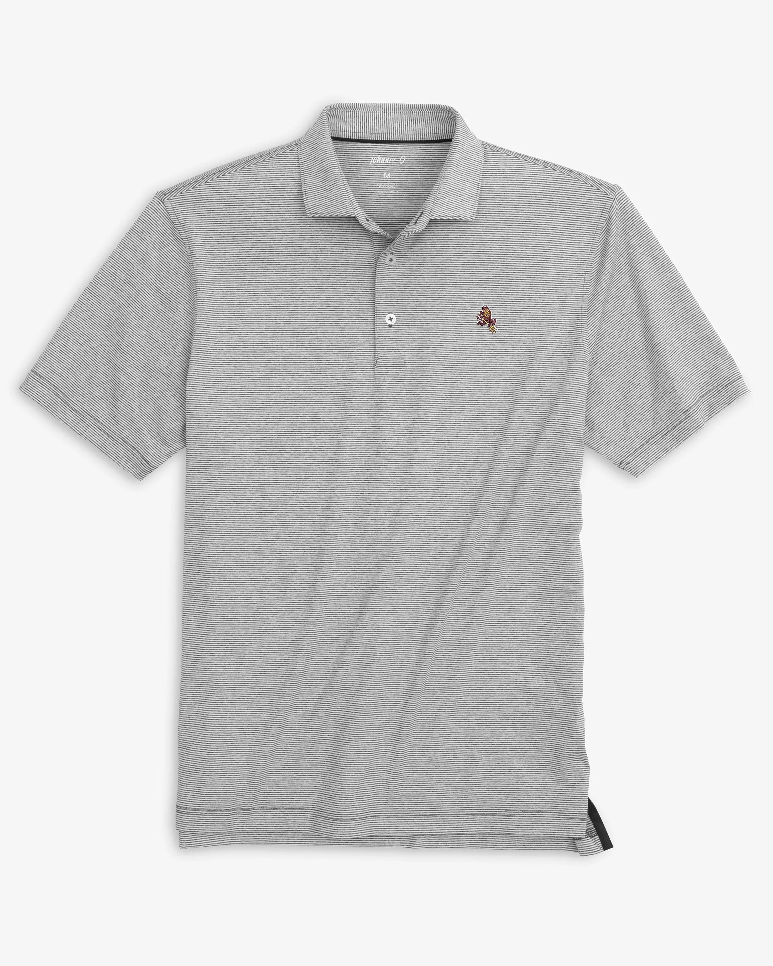 Arizona State Lyndonn Striped Jersey Performance Polo - Sparky Logo