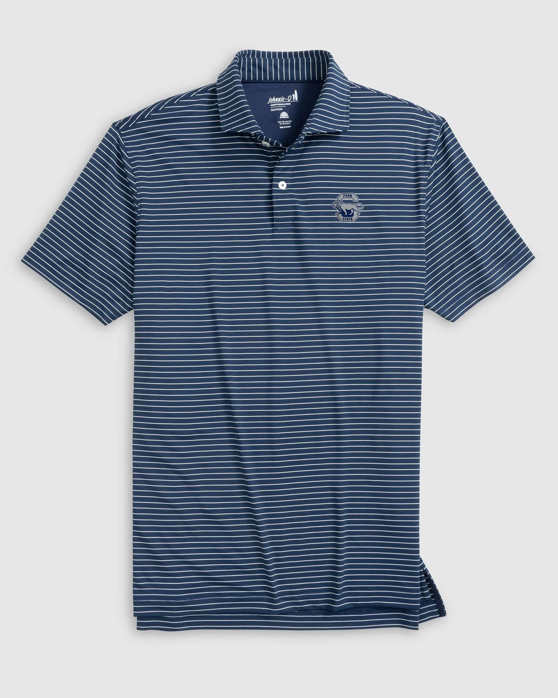 Penn State Beau Striped Performance Jersey Polo - Vault Logo