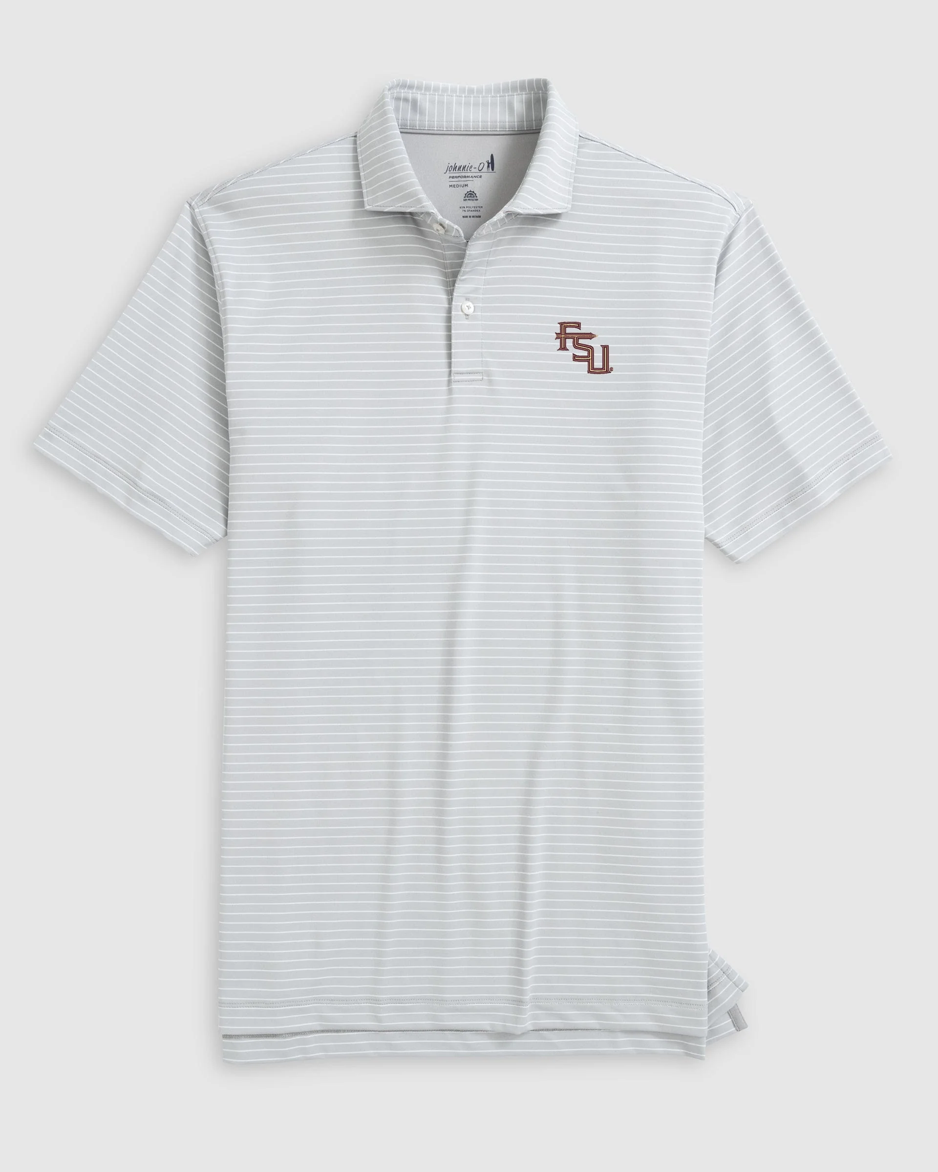 Florida State Beau Striped Performance Jersey Polo - Stacked Logo
