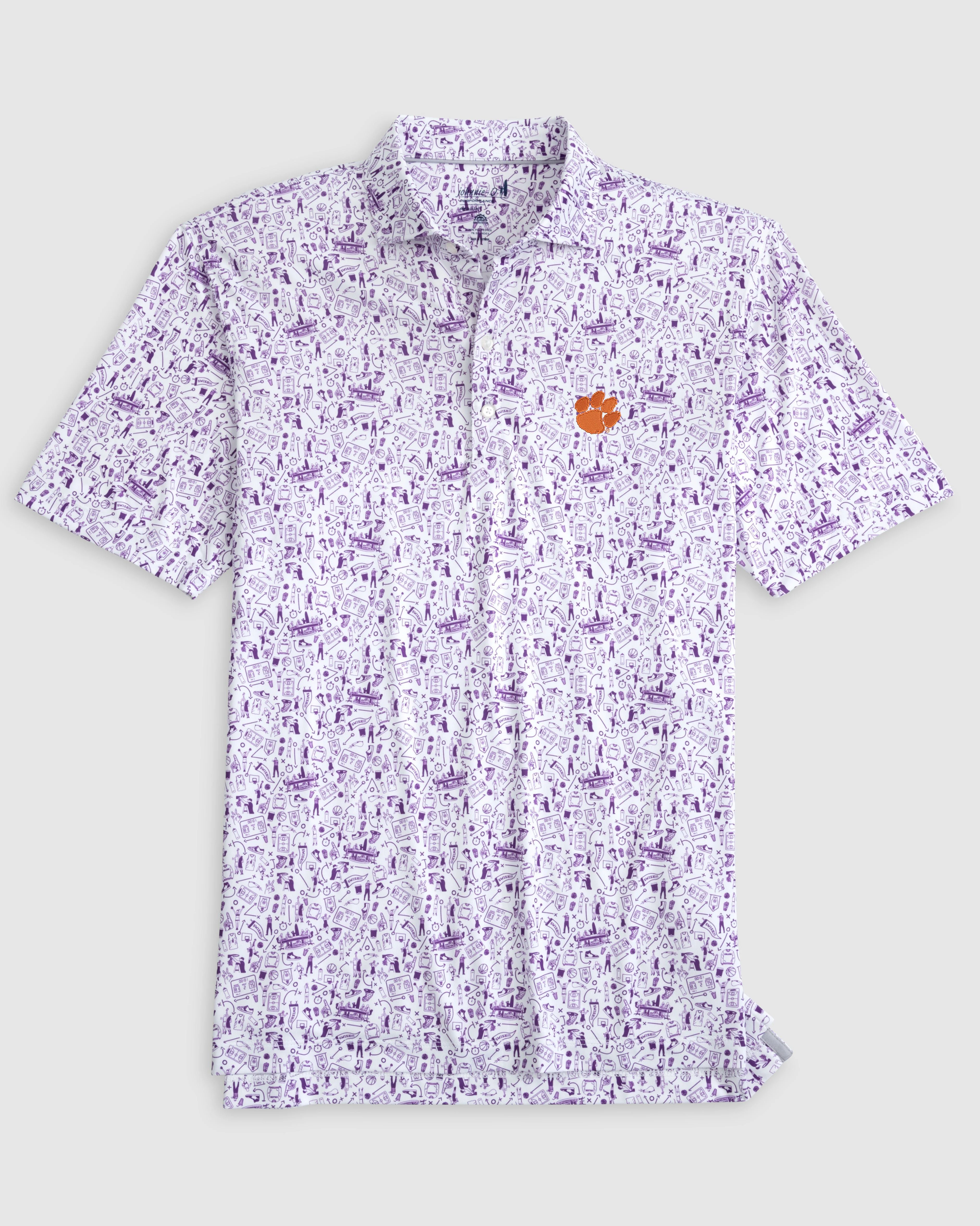 Clemson Hoop There It Is Printed Performance Jersey Polo