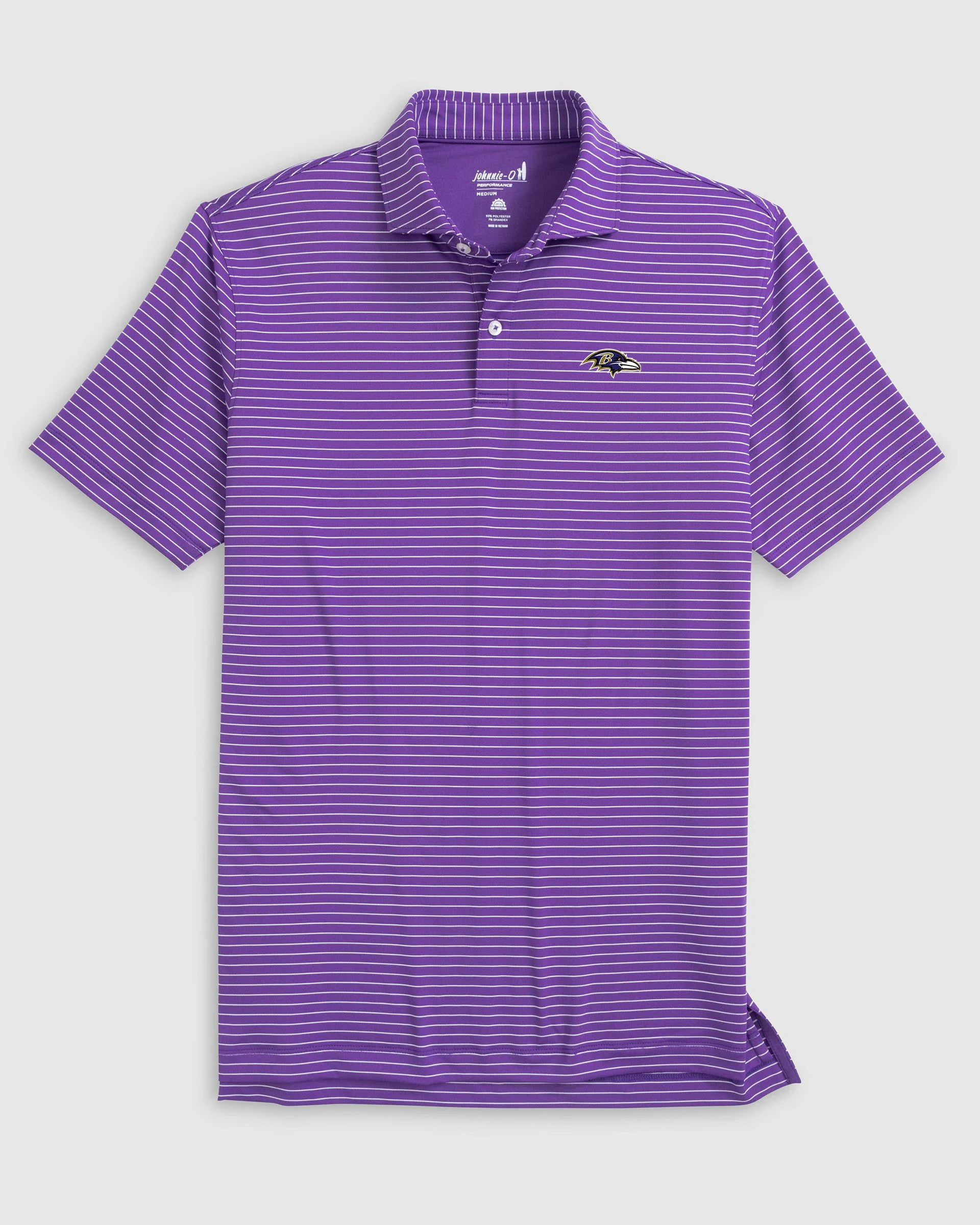 Baltimore Ravens Beau Striped Performance Jersey Polo