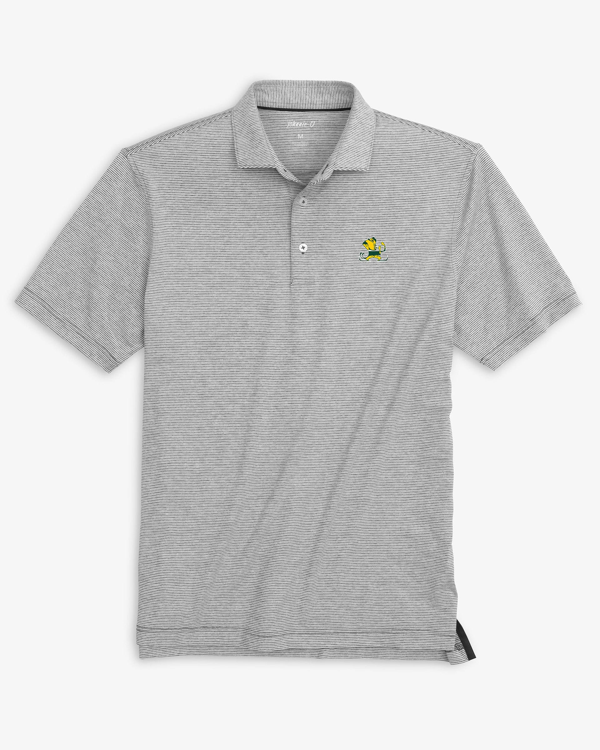 Notre Dame Lyndonn Striped Jersey Performance Polo - Vintage Logo