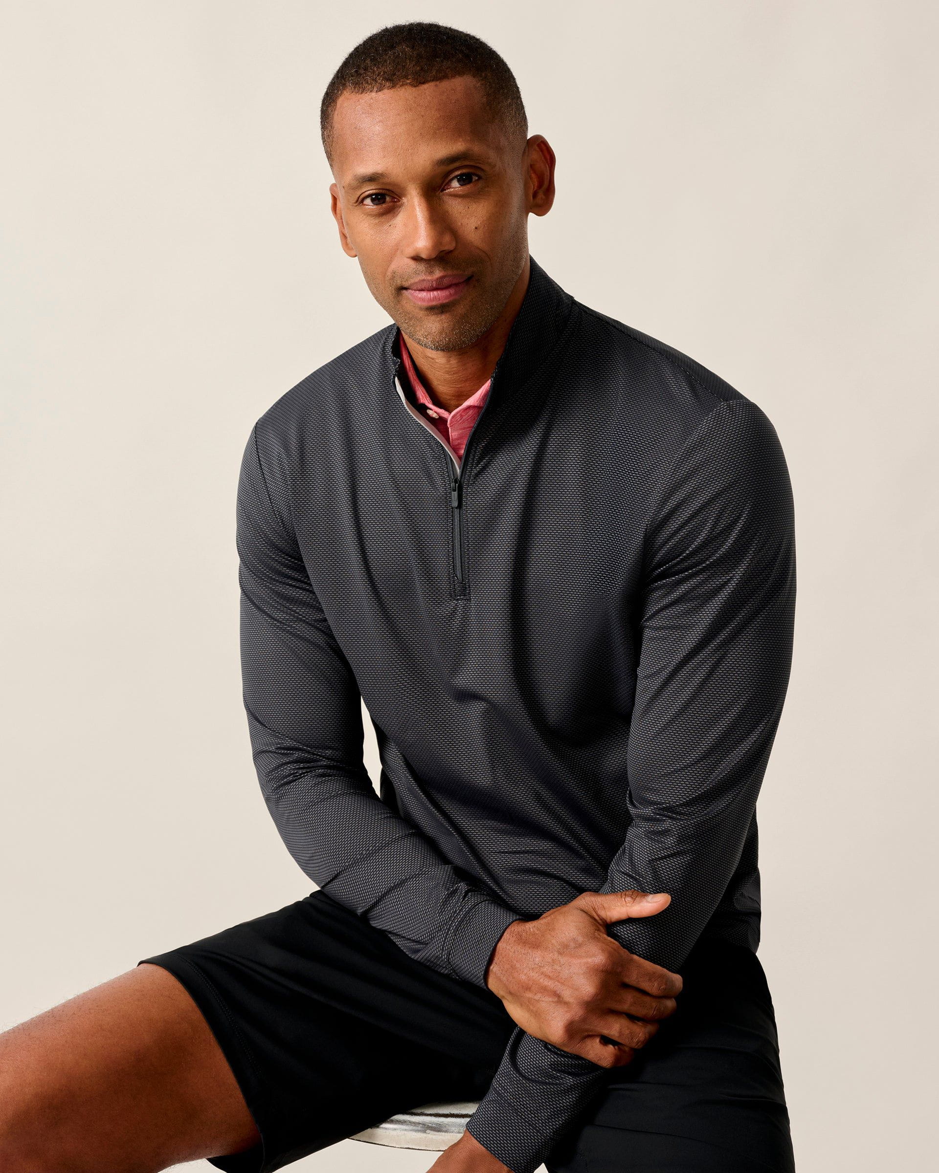 Jamie Jacquard Stretch 1/4-Zip Pullover