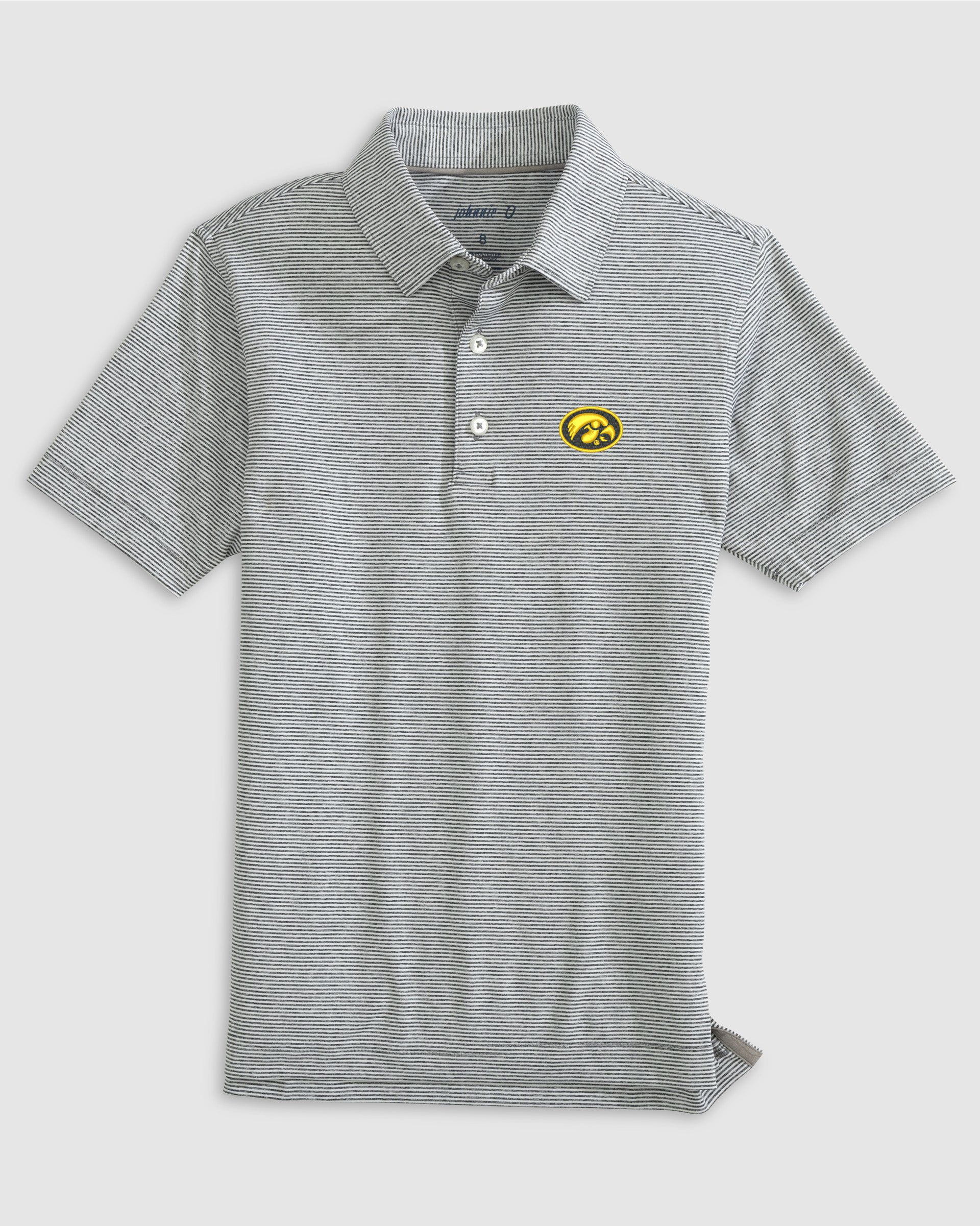 Iowa Lyndonn Jr. Striped Jersey Performance Polo - Oval Logo