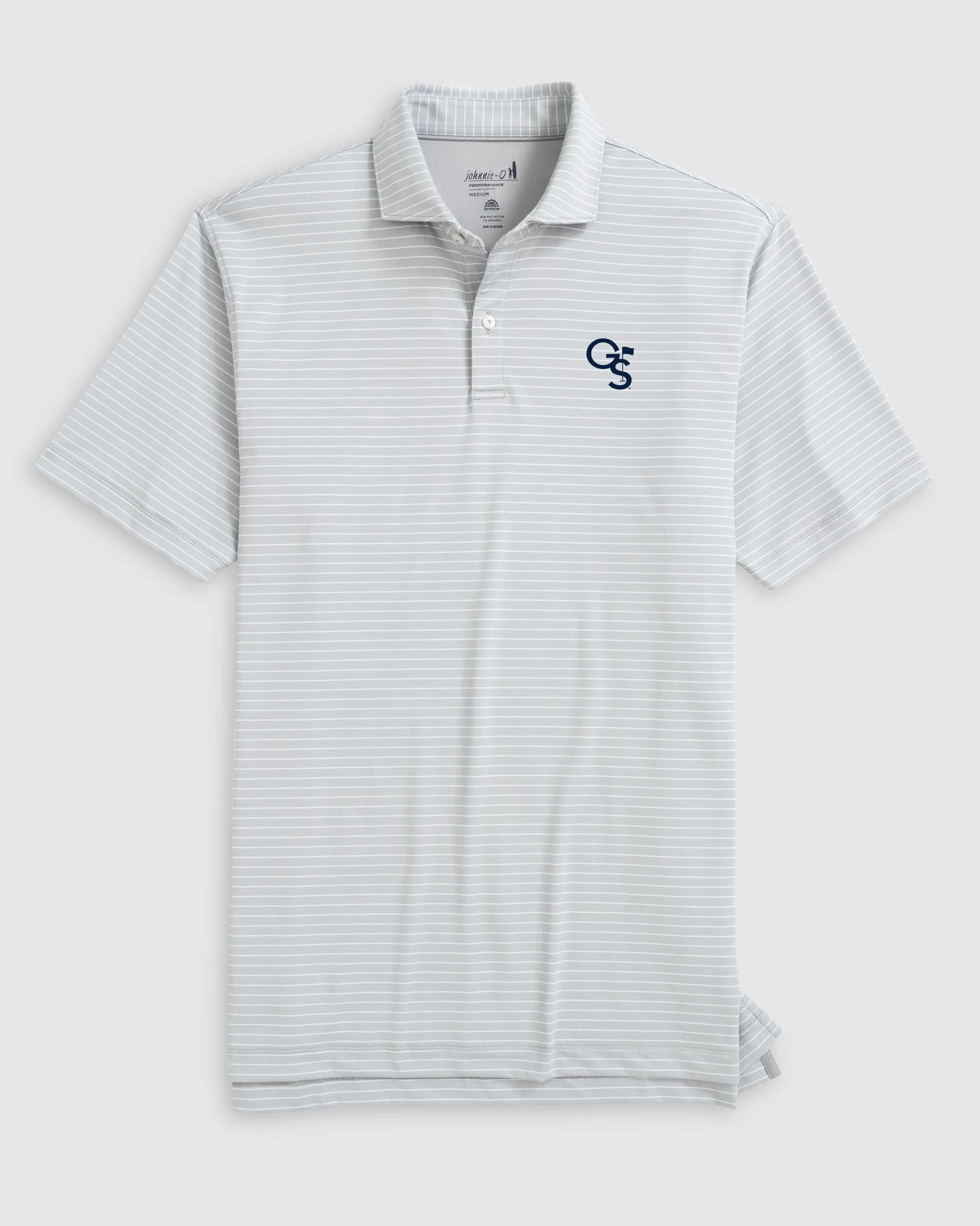 Georgia Southern Beau Striped Performance Jersey Polo - Flag Logo