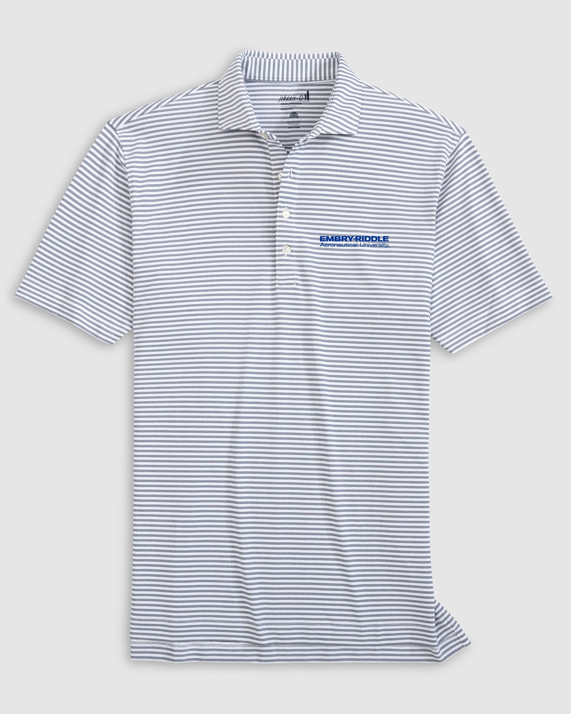 Embry-Riddle Stetsons Striped Performance Mesh Polo