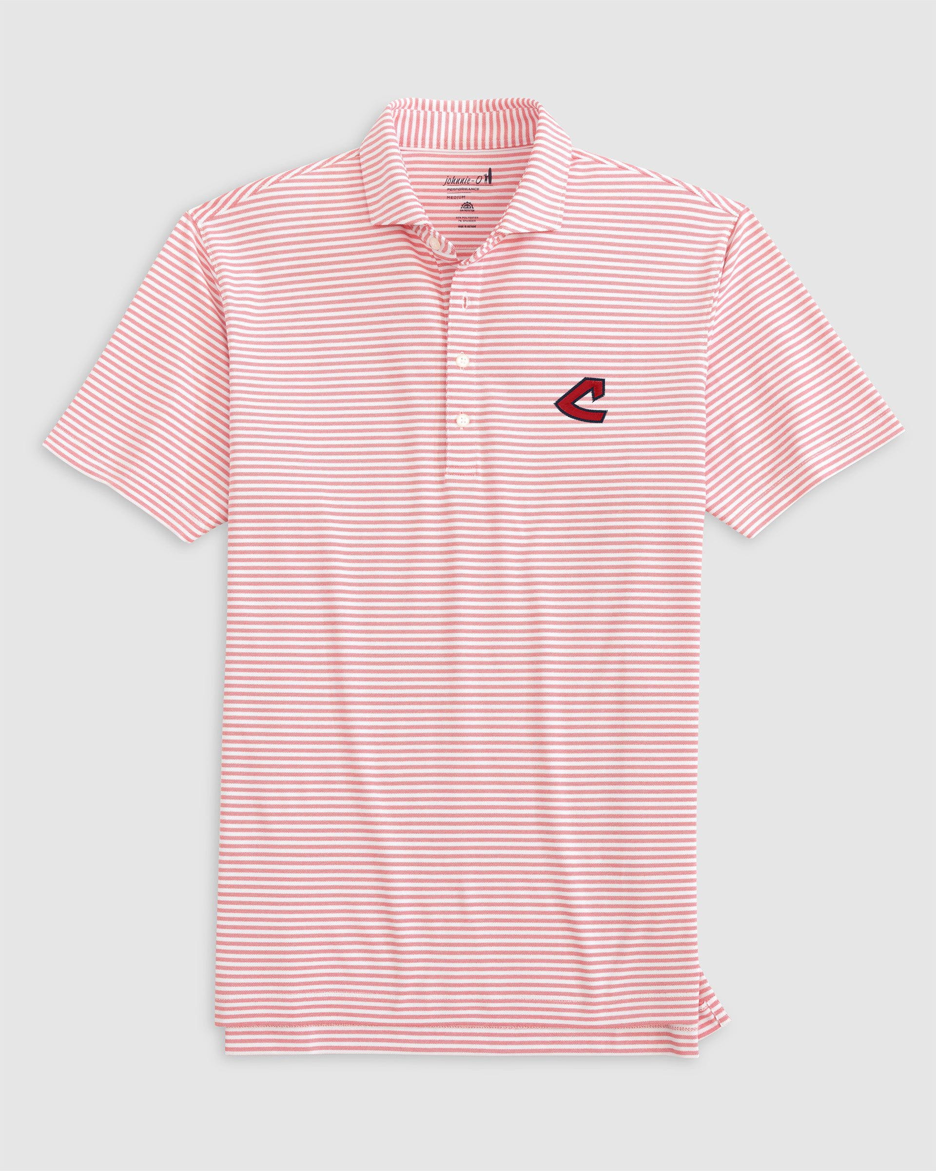 Cleveland Guardians Stetsons Performance Mesh Polo - Cooperstown Logo