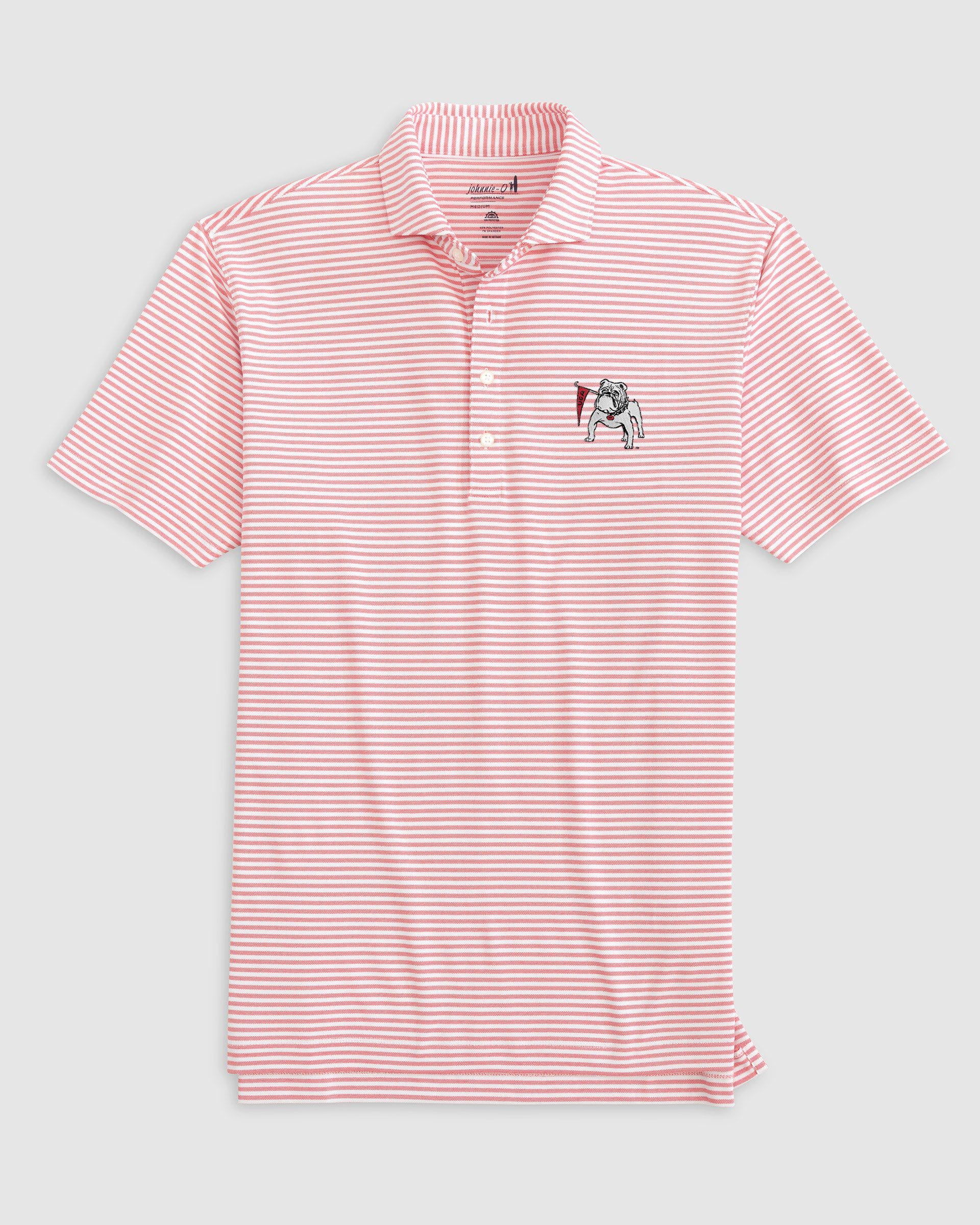 Georgia Stetsons Striped Performance Mesh Polo - Vault Logo