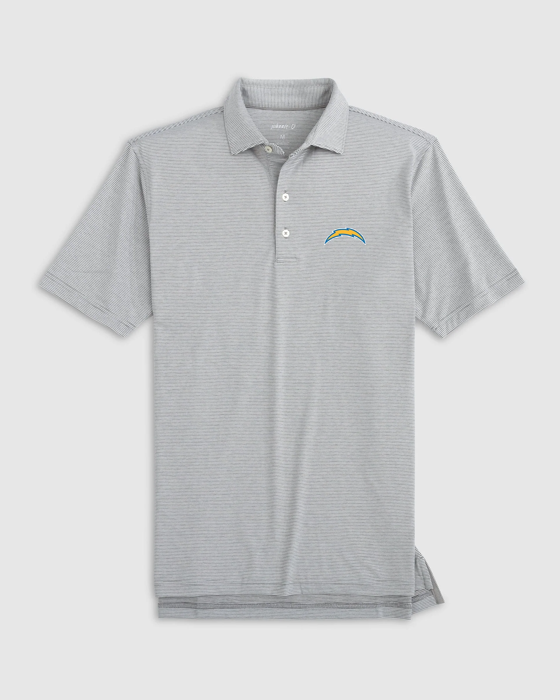 Los Angeles Chargers Lyndonn Striped Performance Jersey Polo