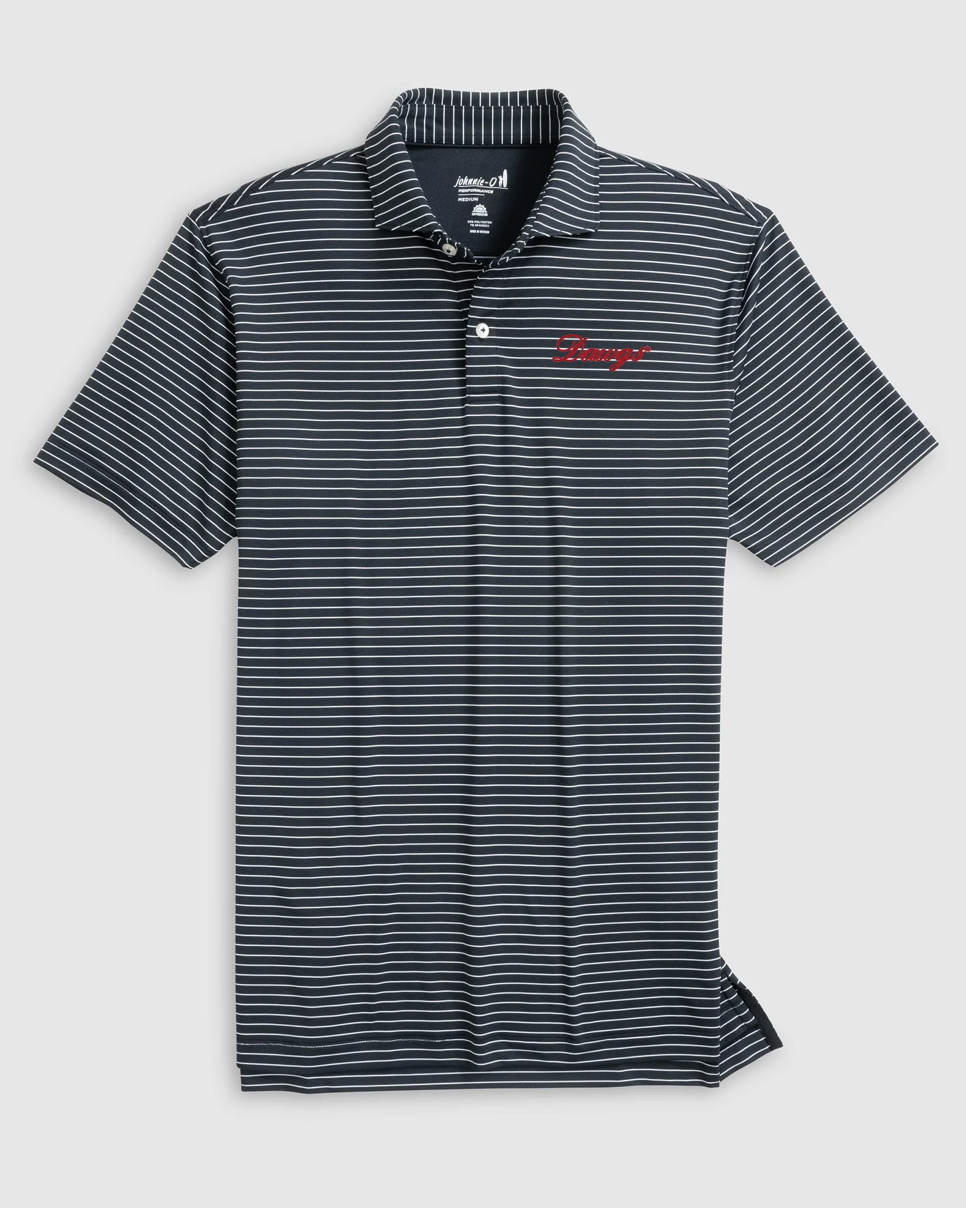 Georgia Beau Striped Performance Jersey Polo - Script Logo