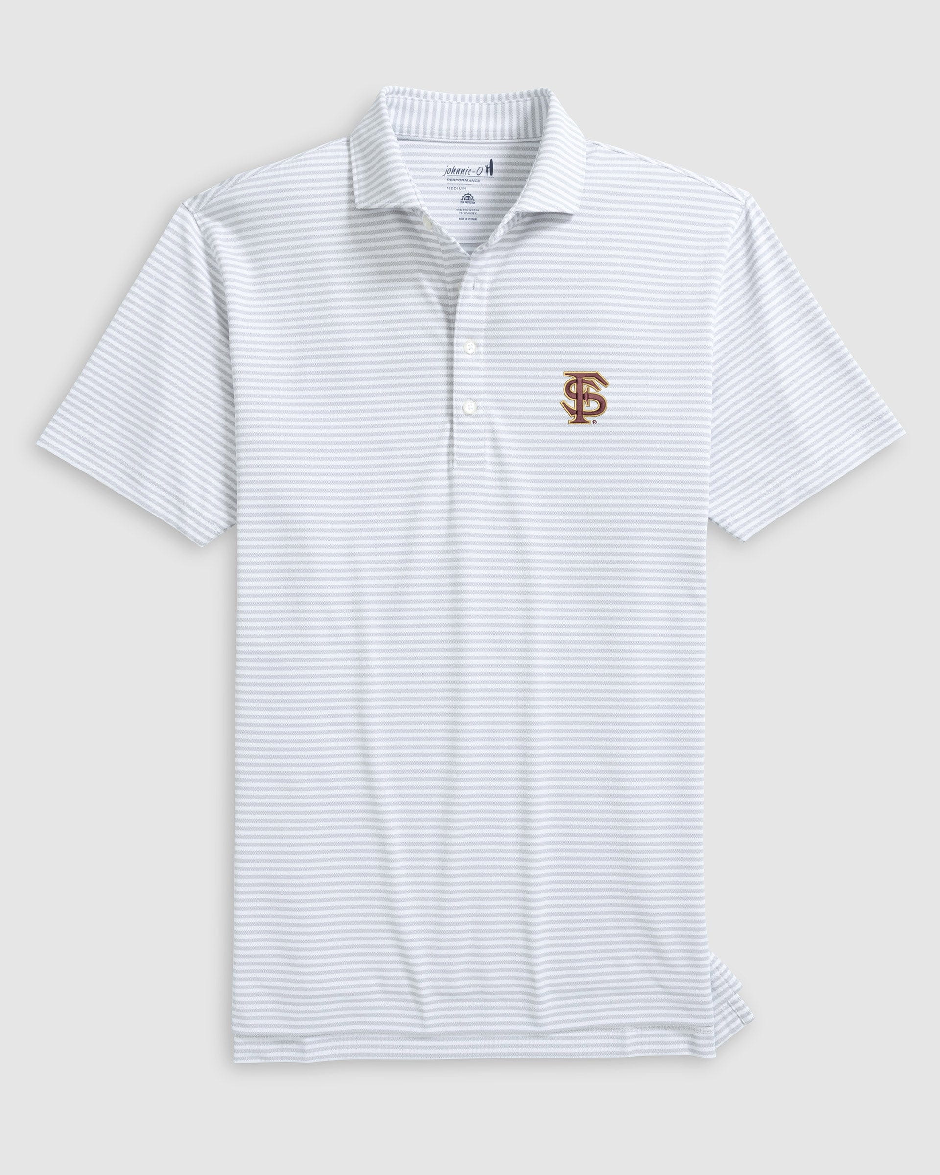Florida State Stetsons Striped Performance Mesh Polo - Baseball Logo