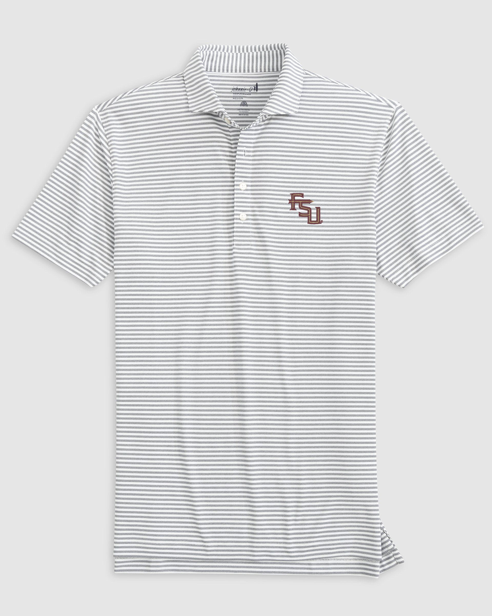 Florida State Stetsons Striped Performance Mesh Polo - Stacked Logo