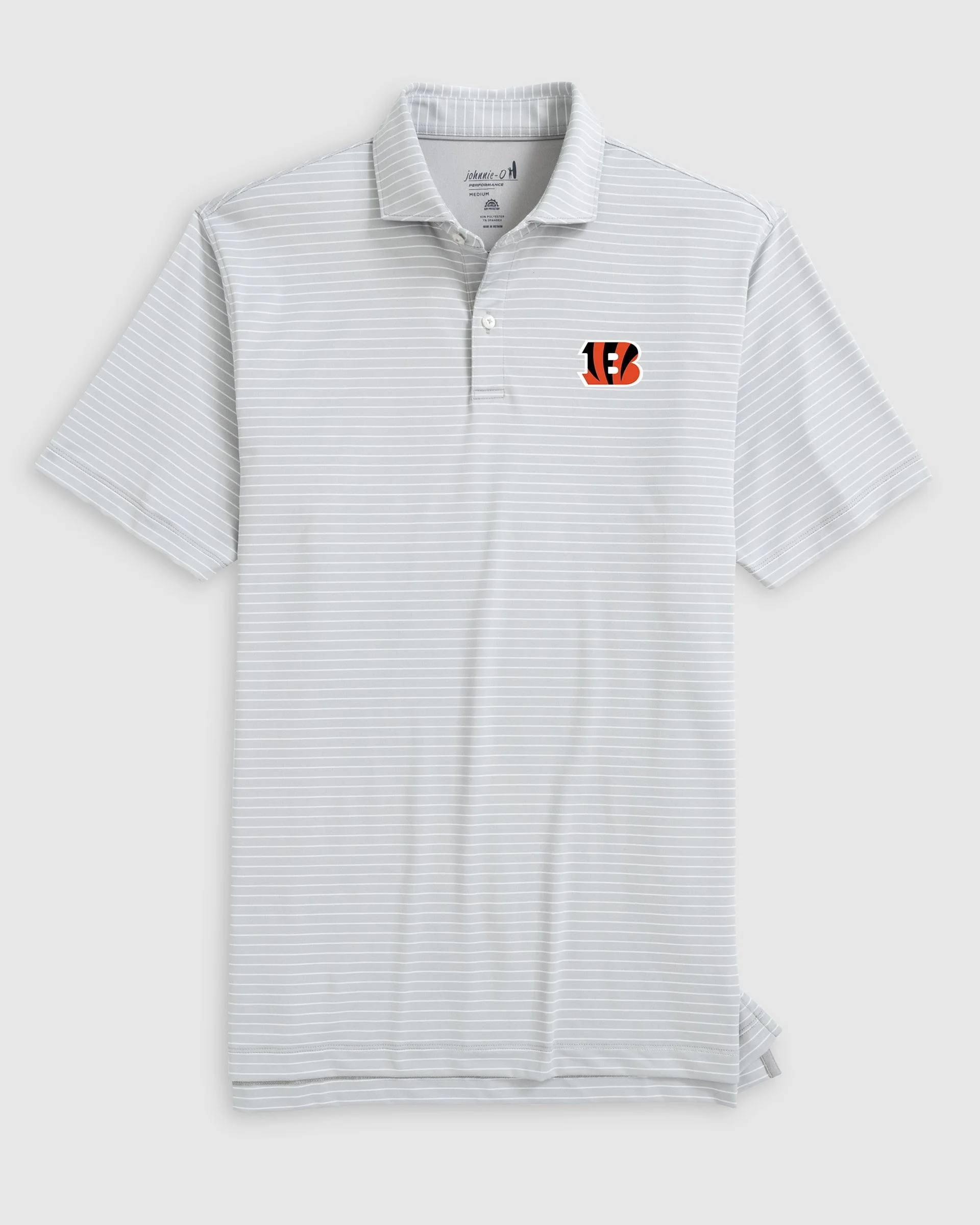 Cincinnati Bengals Beau Striped Performance Jersey Polo