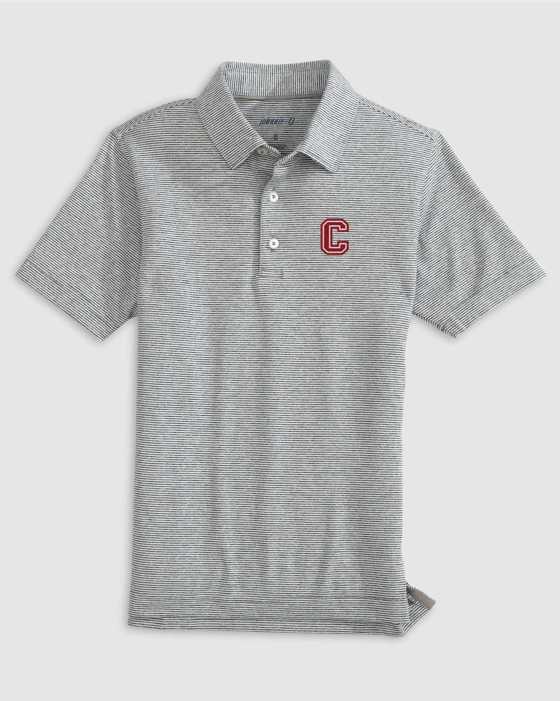 Cornell University Lyndonn Jr. Striped Jersey Performance Polo
