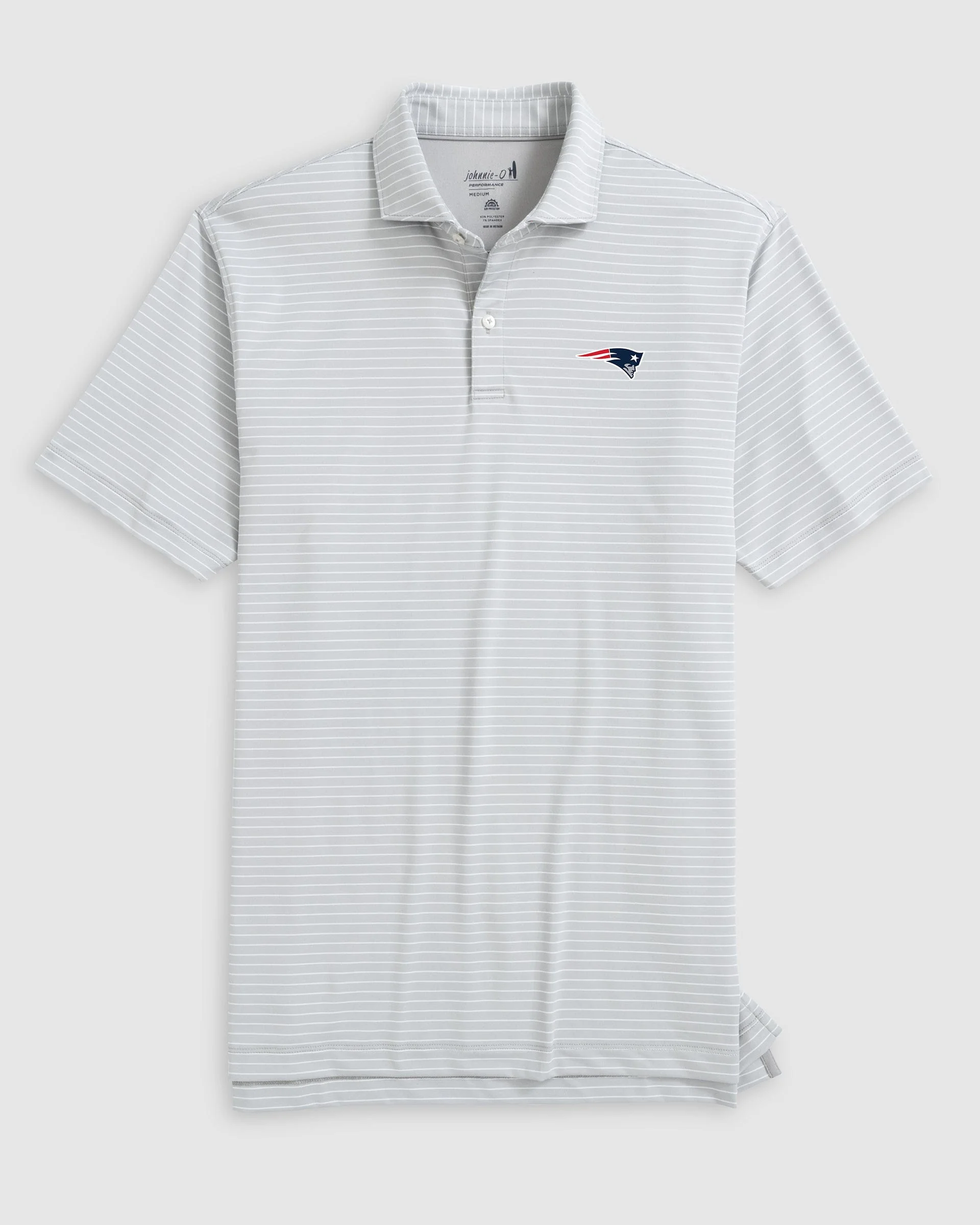 New England Patriots Beau Striped Performance Jersey Polo