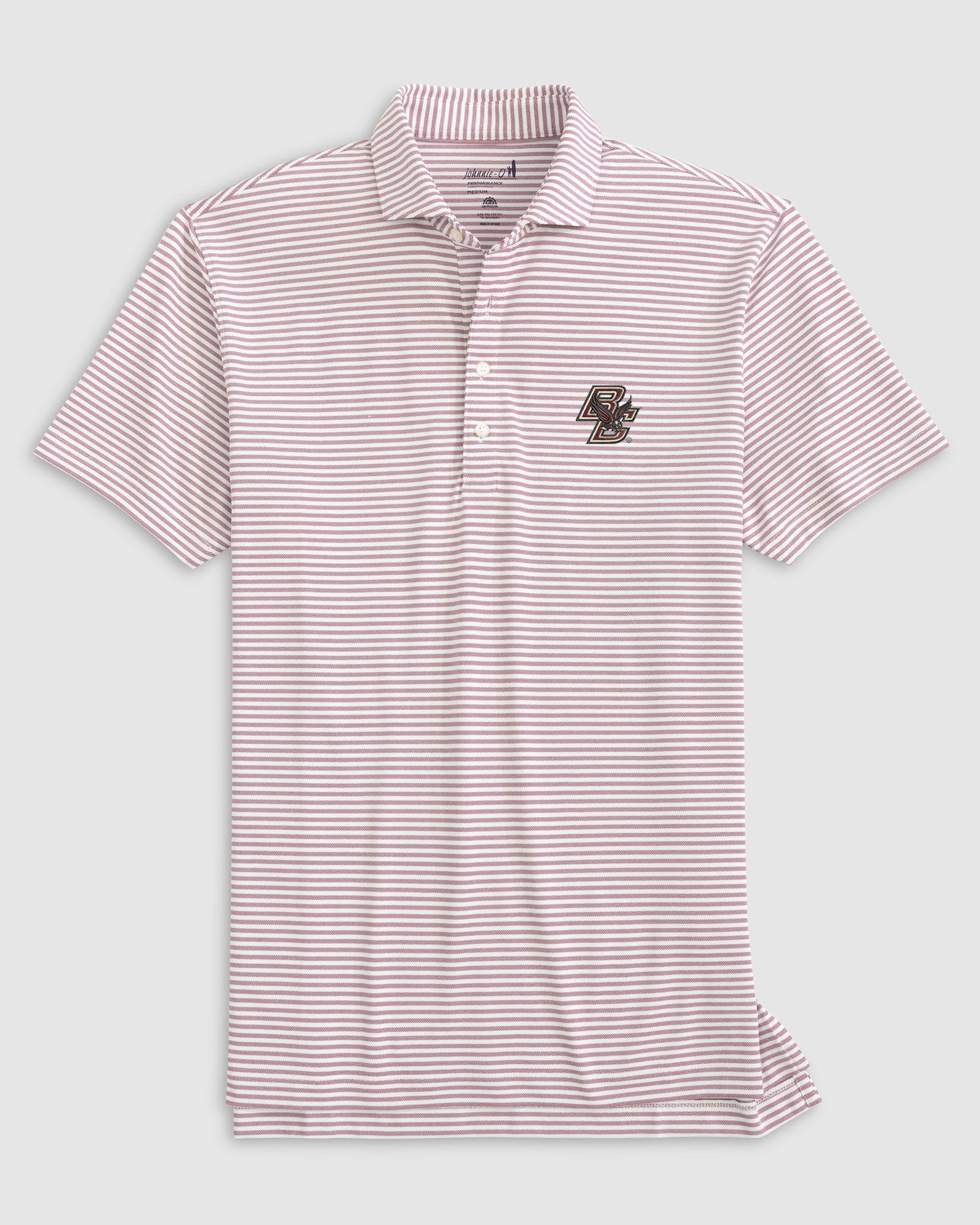 Boston College Stetsons Striped Performance Mesh Polo
